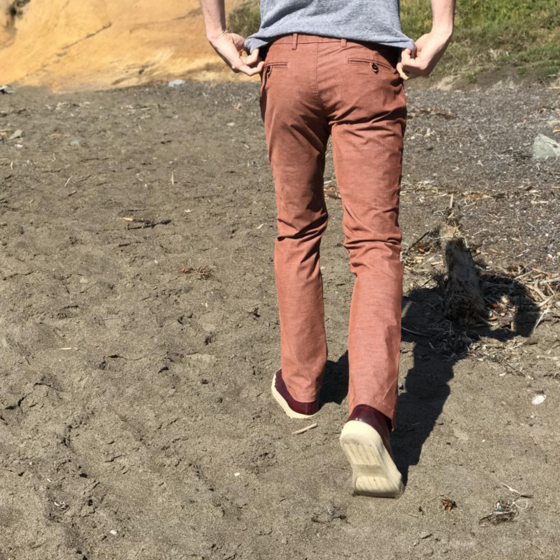 gustin #156 rust stretch corduroy chinos