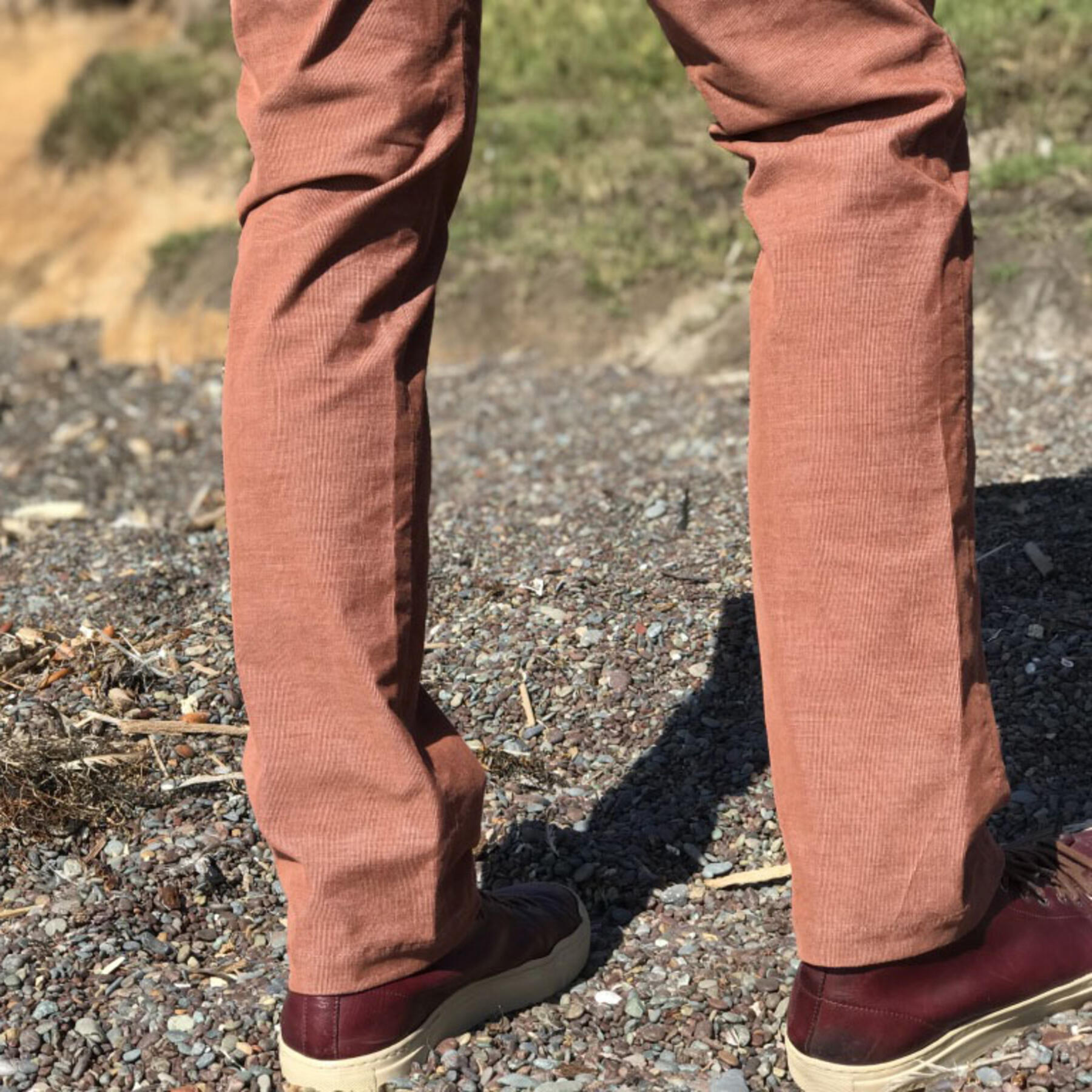 gustin #156 rust stretch corduroy chinos