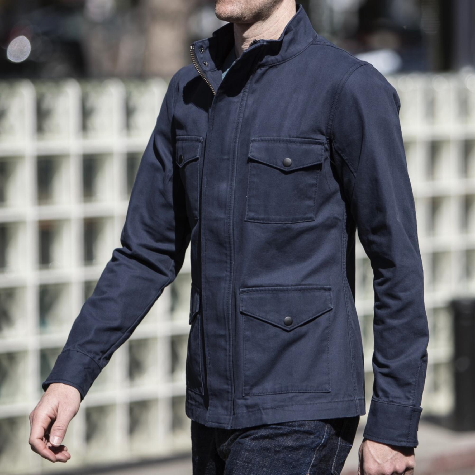 gustin field jacket - navy micro sanded canvas