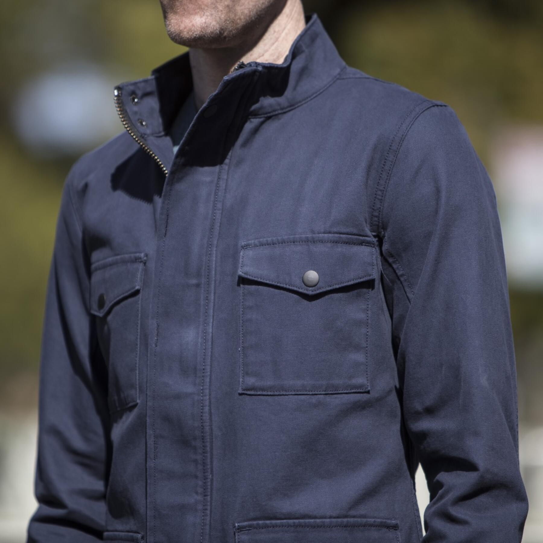 gustin field jacket - navy micro sanded canvas