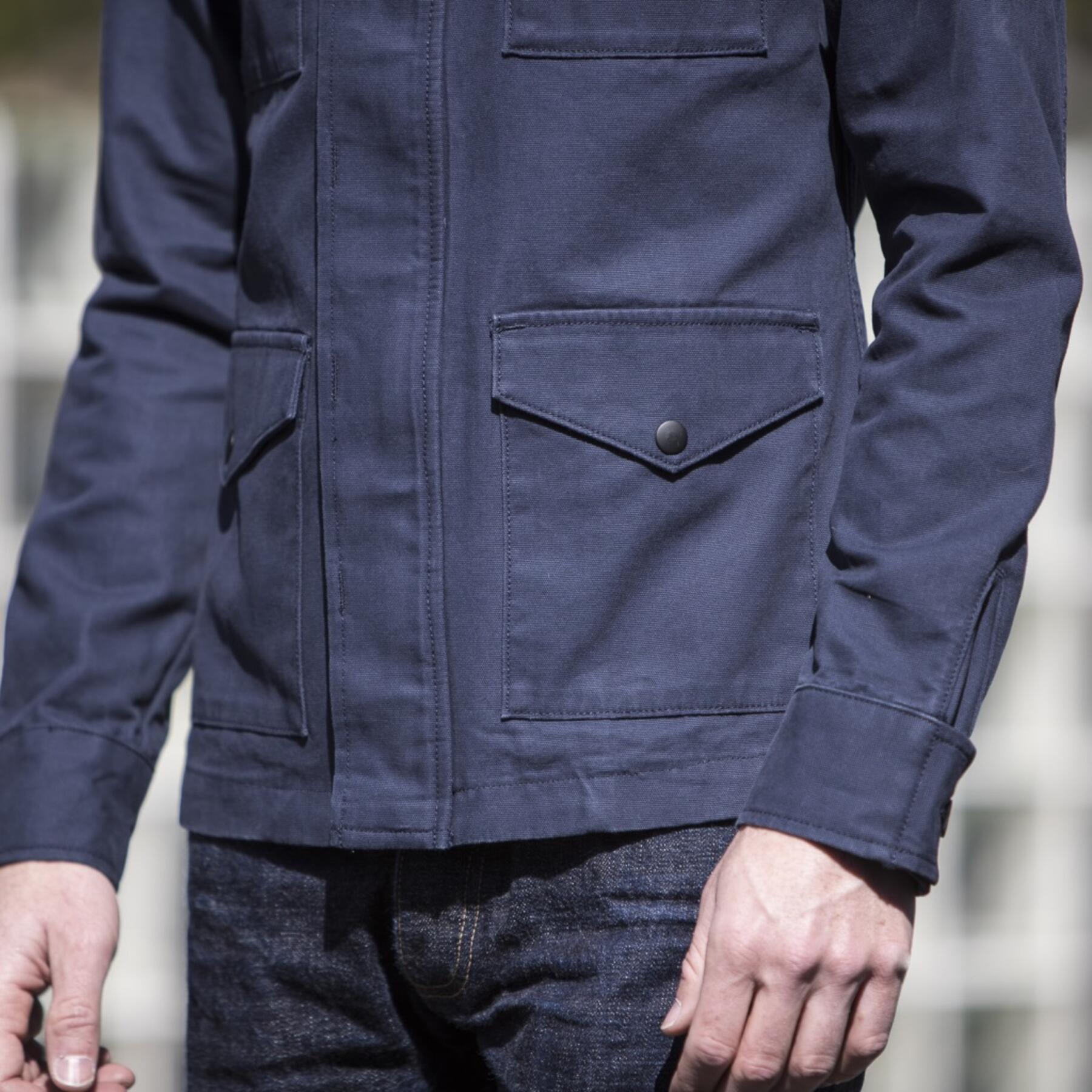 gustin field jacket - navy micro sanded canvas