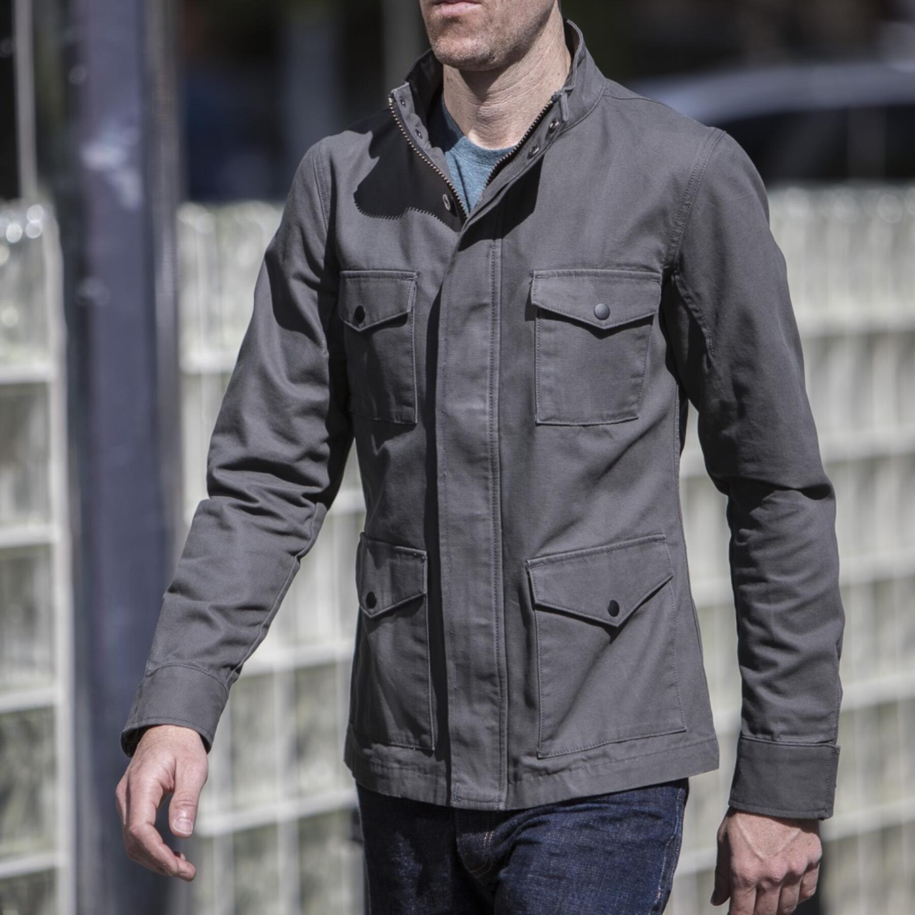 gustin field jacket - titanium micro sanded canvas