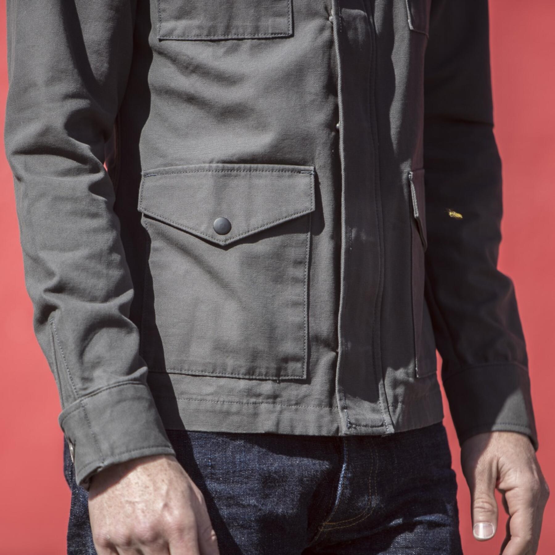 gustin field jacket - titanium micro sanded canvas