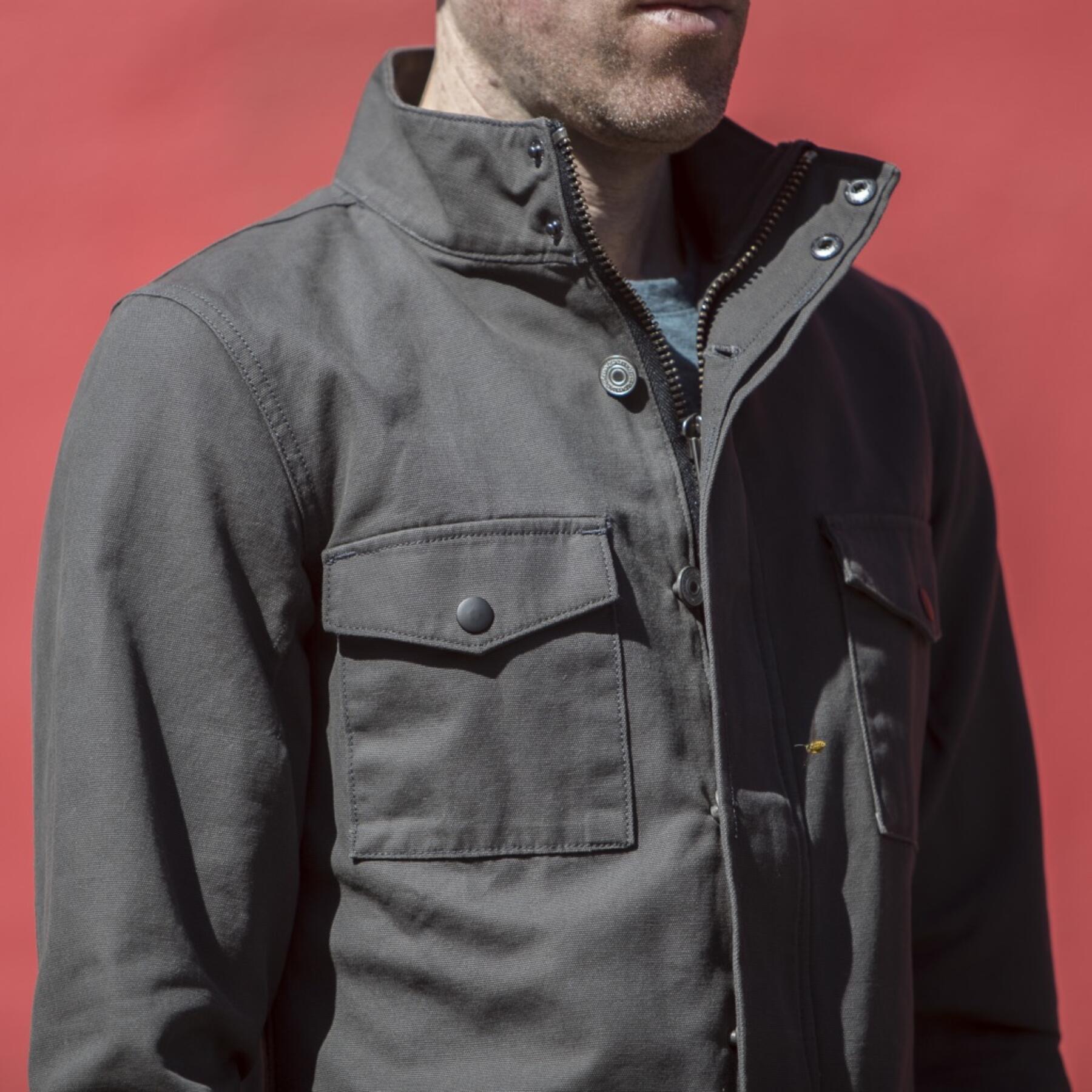 gustin field jacket - titanium micro sanded canvas