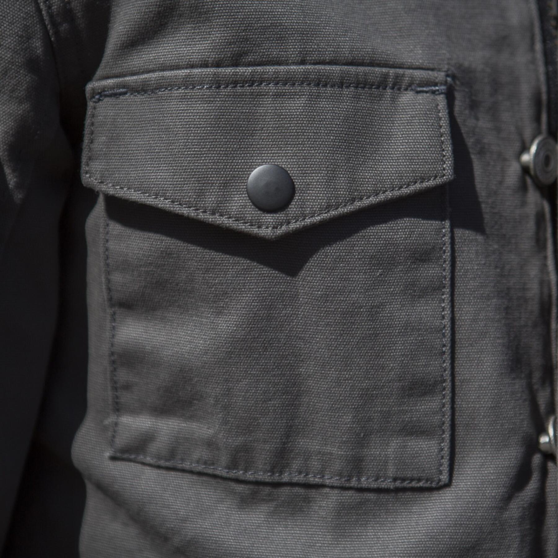 gustin field jacket - titanium micro sanded canvas