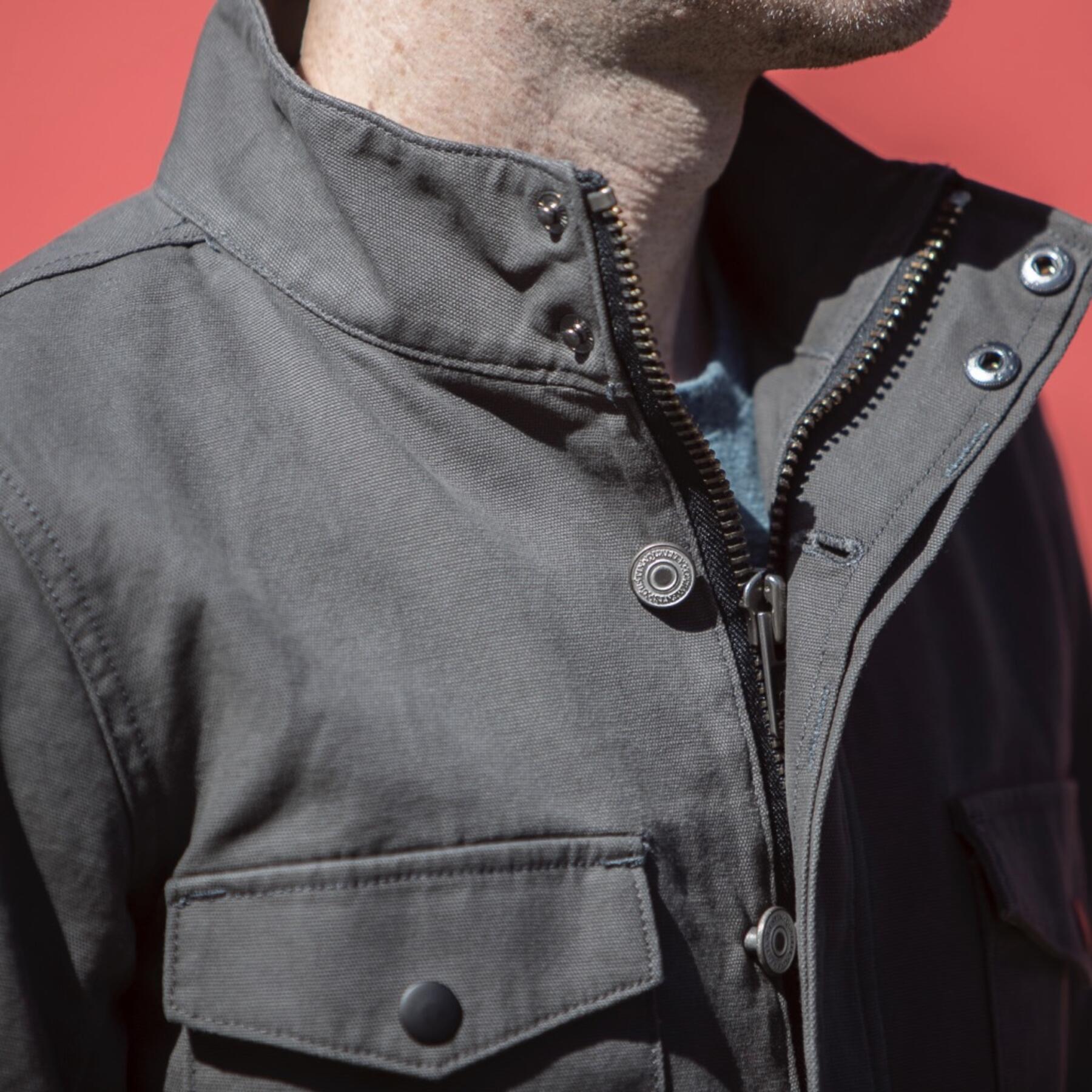 gustin field jacket - titanium micro sanded canvas