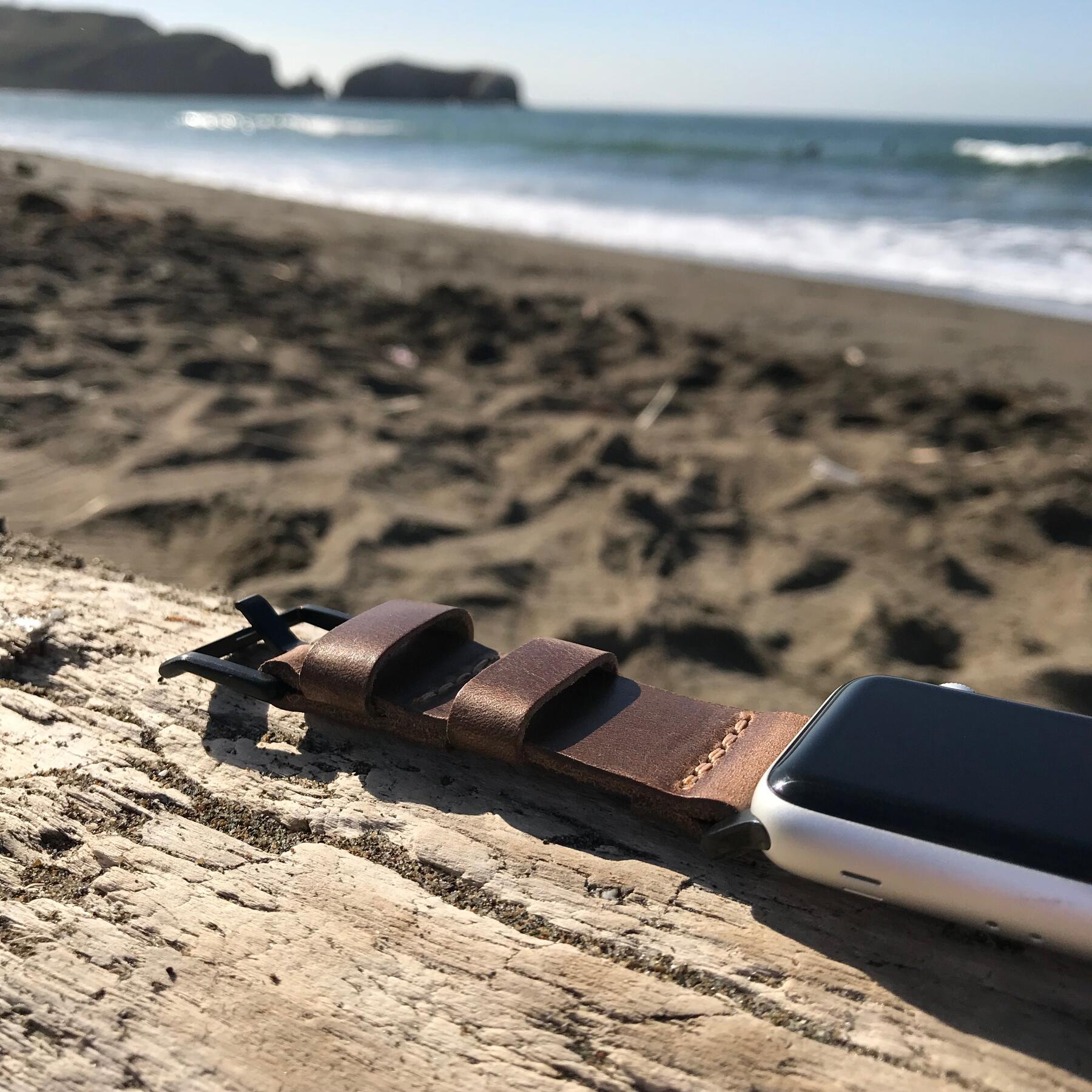 gustin apple watch strap - horween chromexcel natural