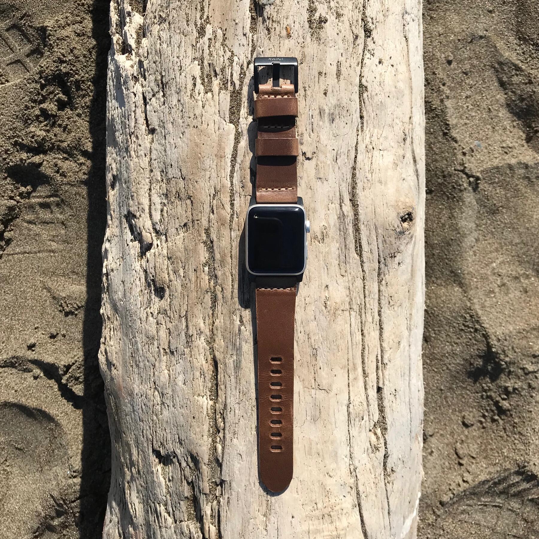 gustin apple watch strap - horween chromexcel natural