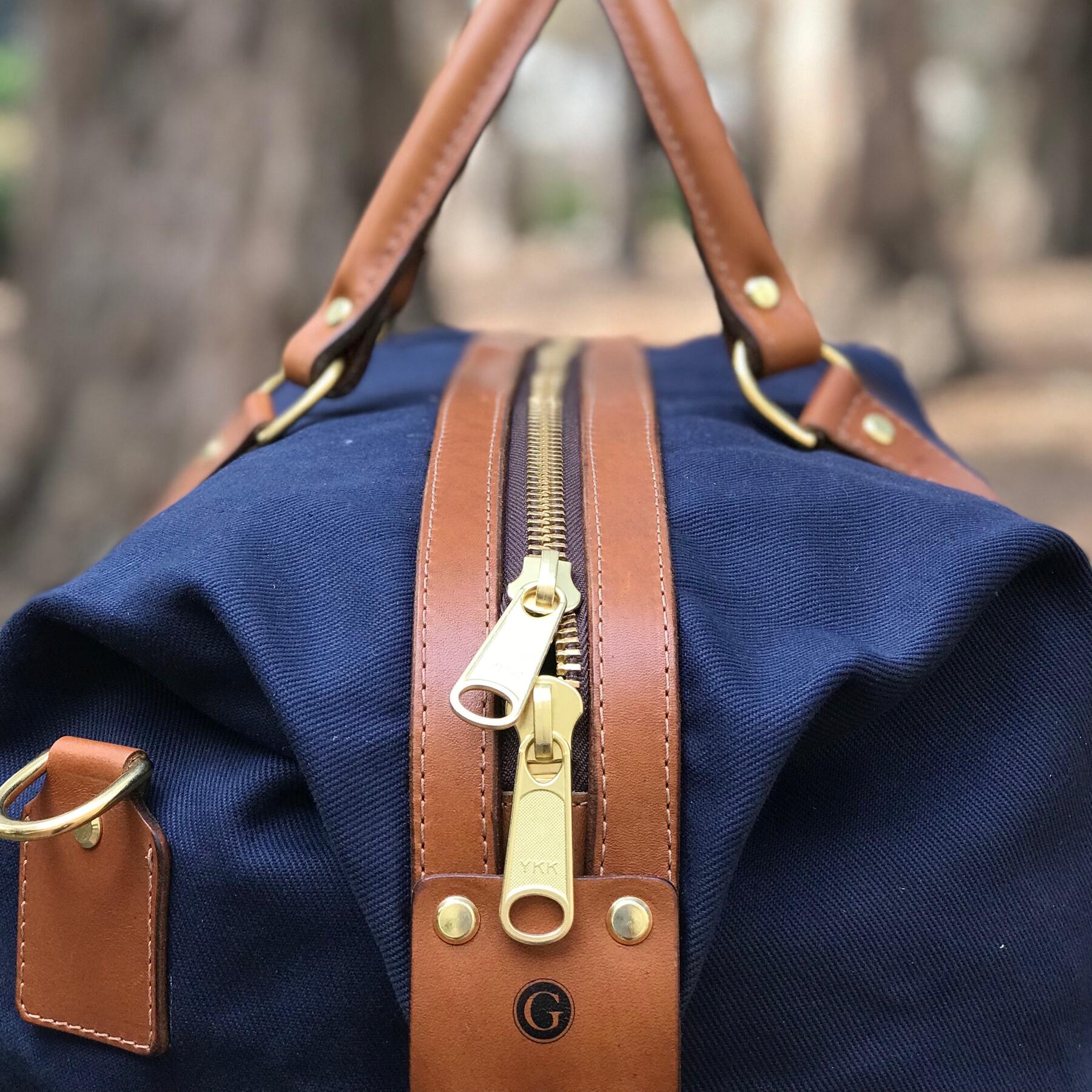 gustin navy twill weekender