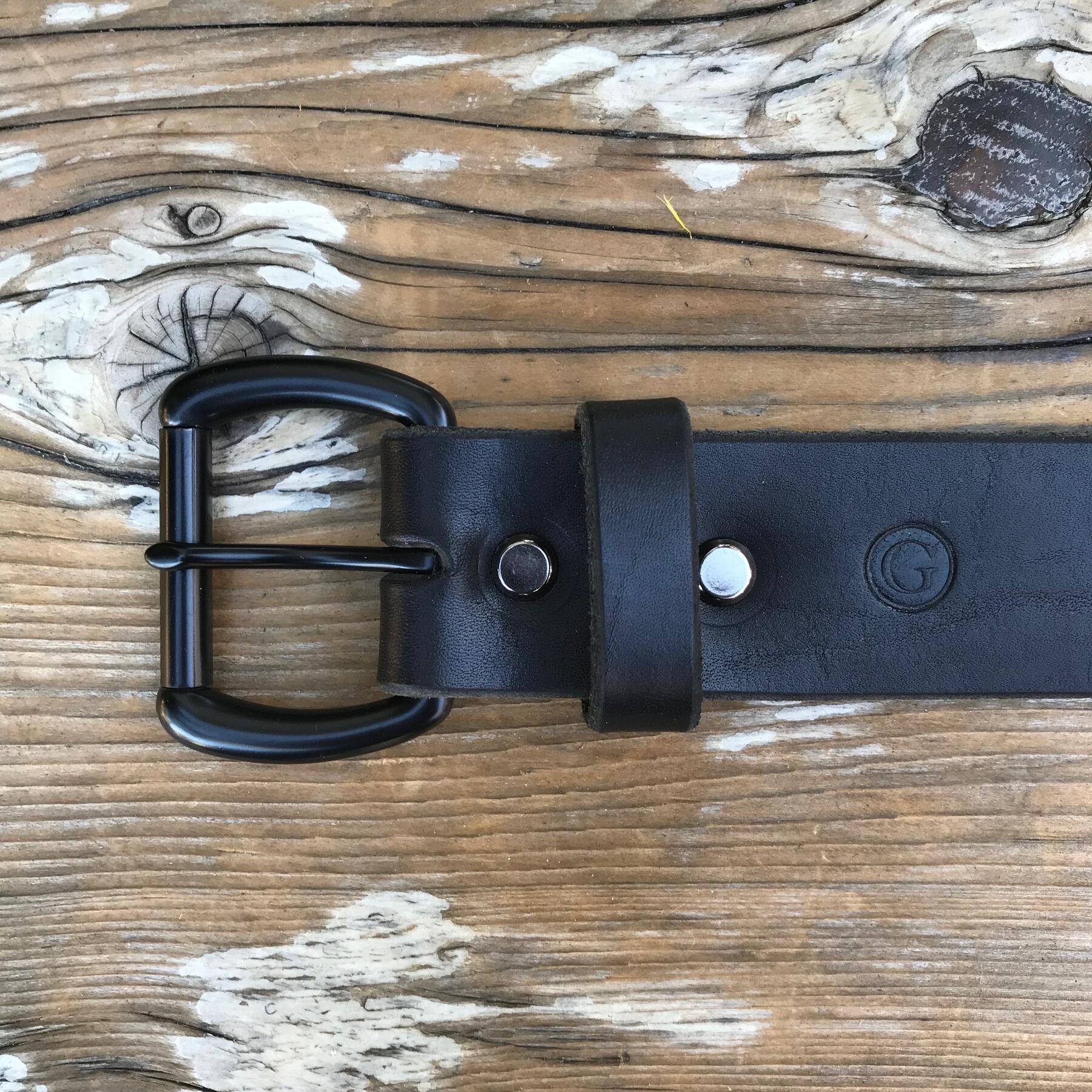 gustin black roller belt - illini latigo black