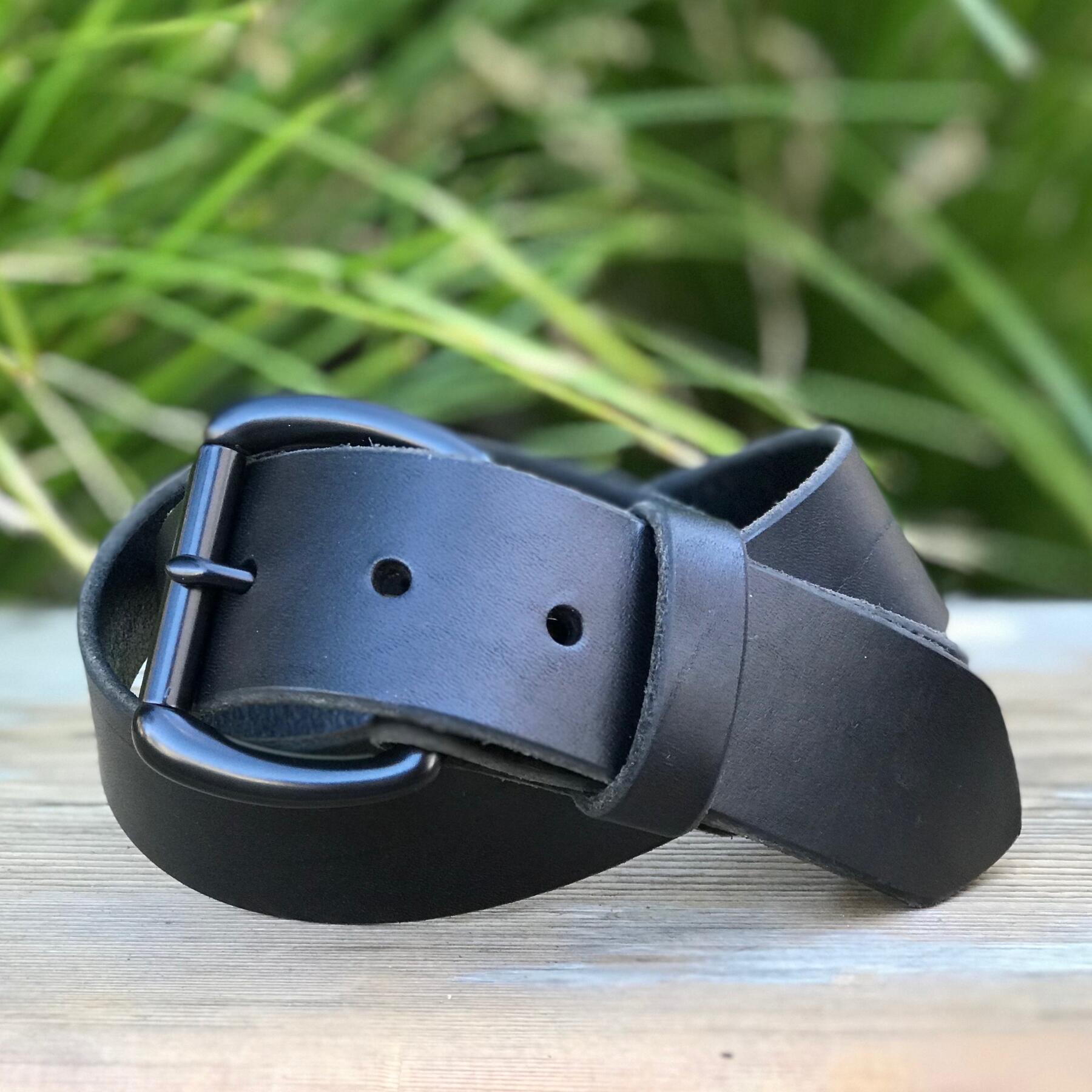 gustin black roller belt - illini latigo black