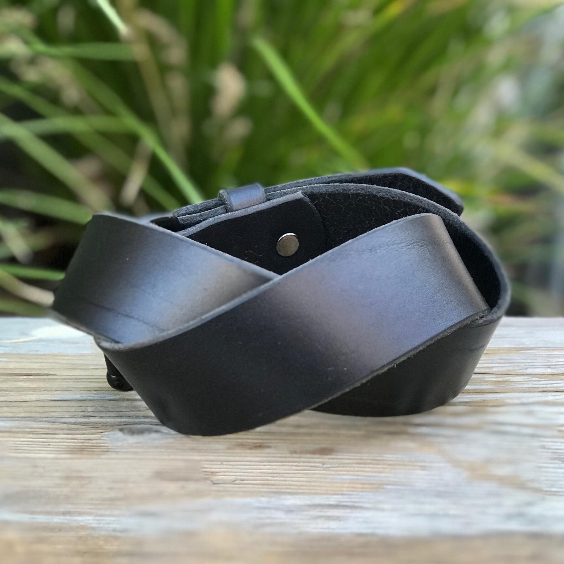 gustin black roller belt - illini latigo black