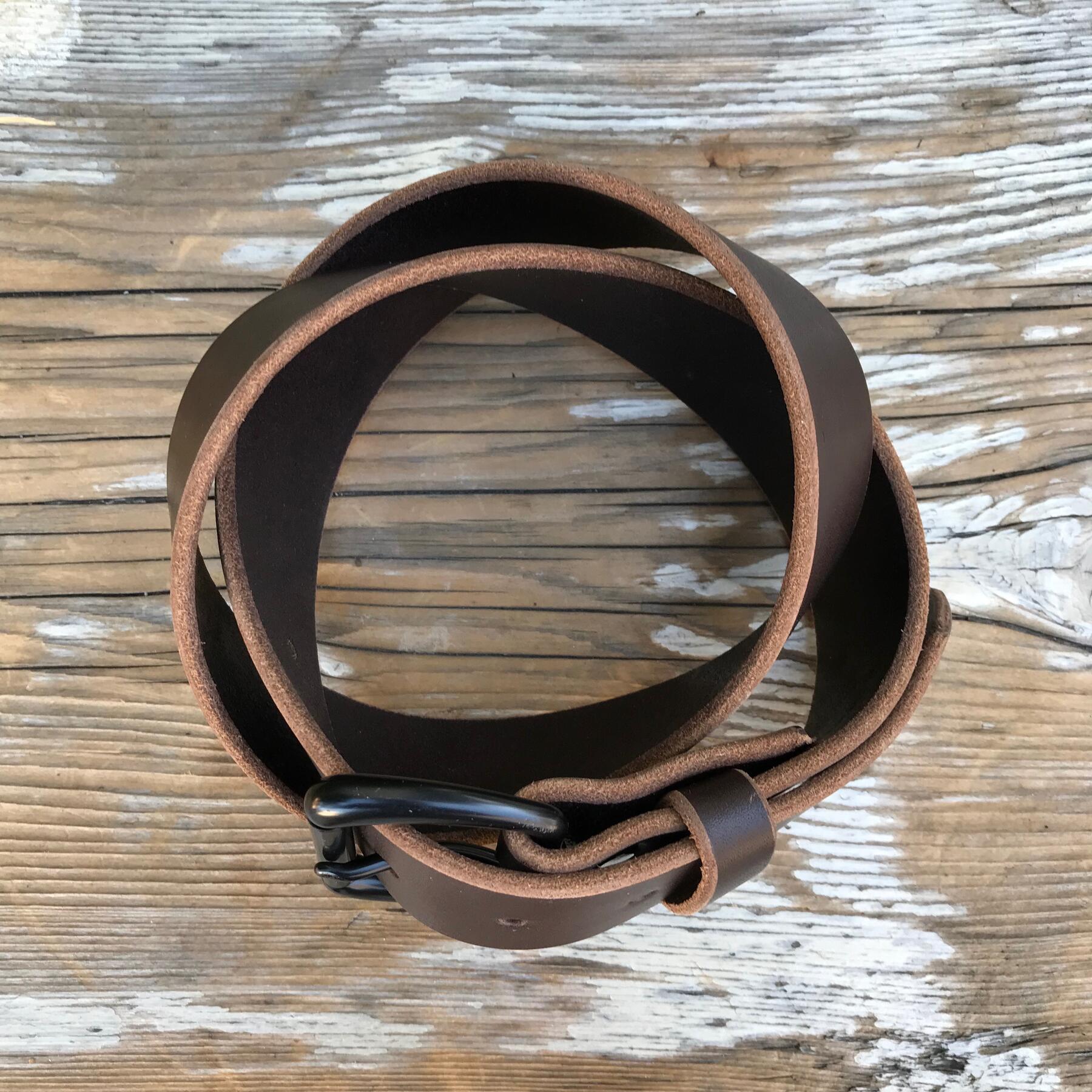 gustin black roller belt - illini latigo brown