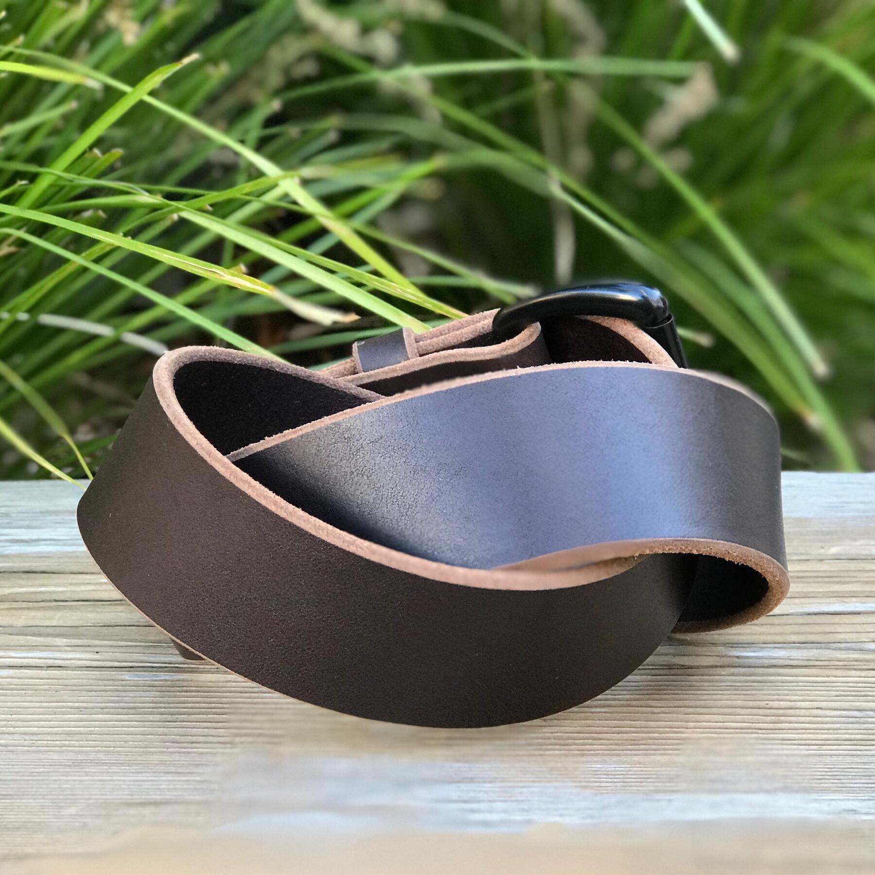 gustin black roller belt - illini latigo brown