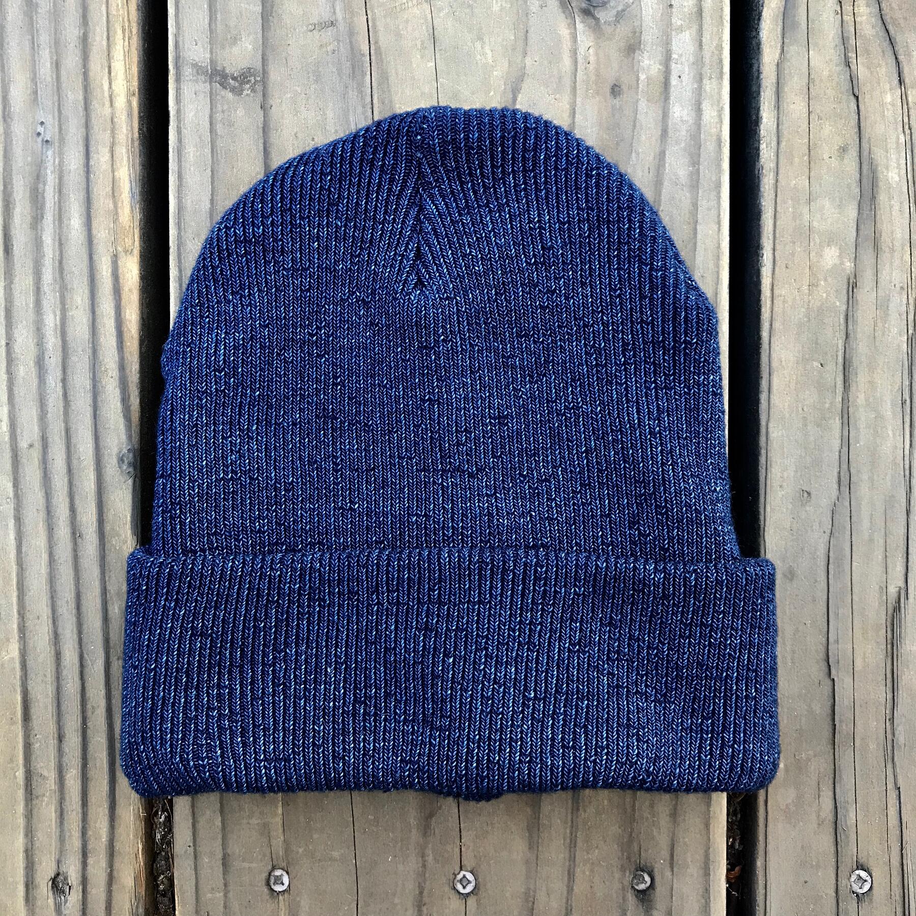 gustin japan indigo double rib beanie