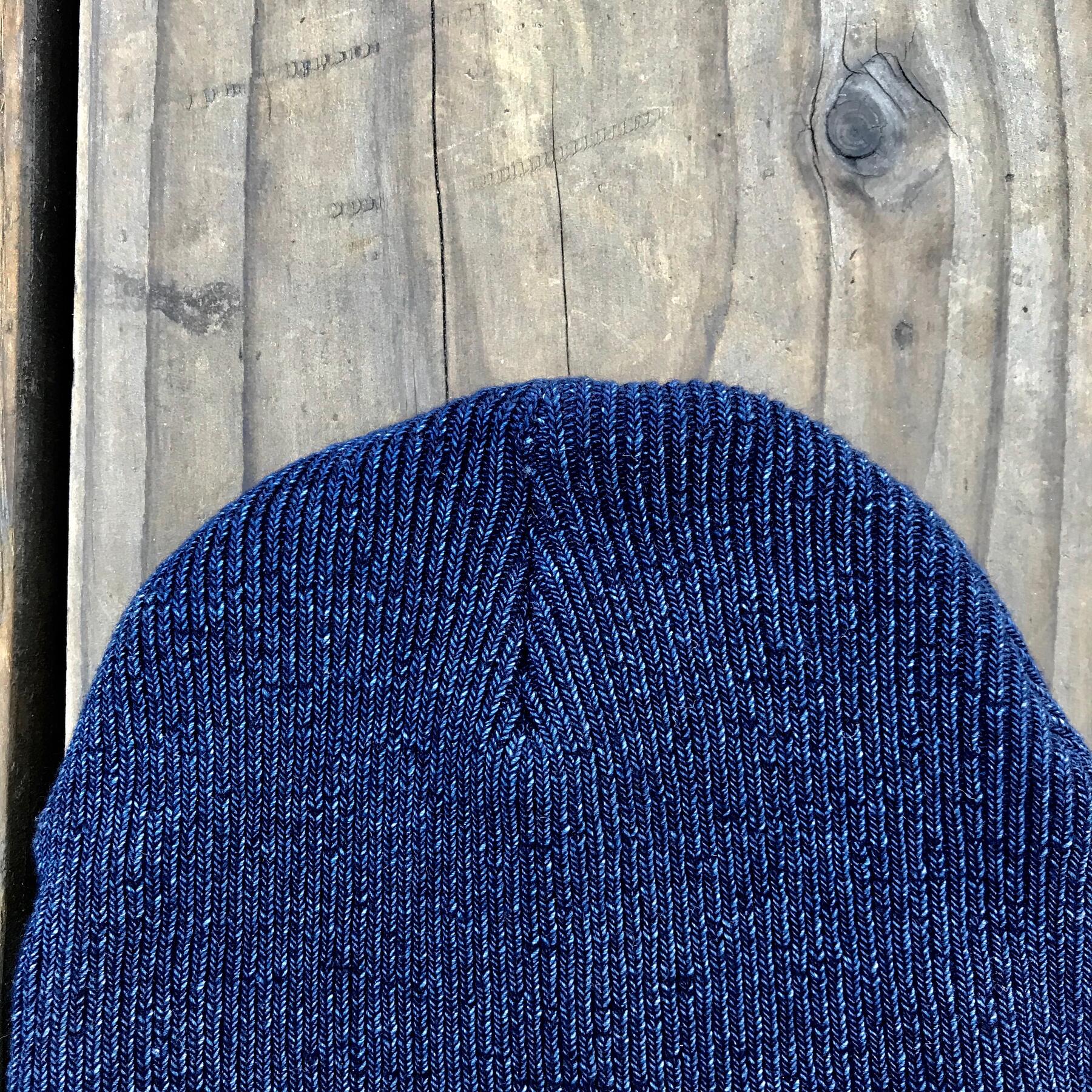 gustin japan indigo double rib beanie