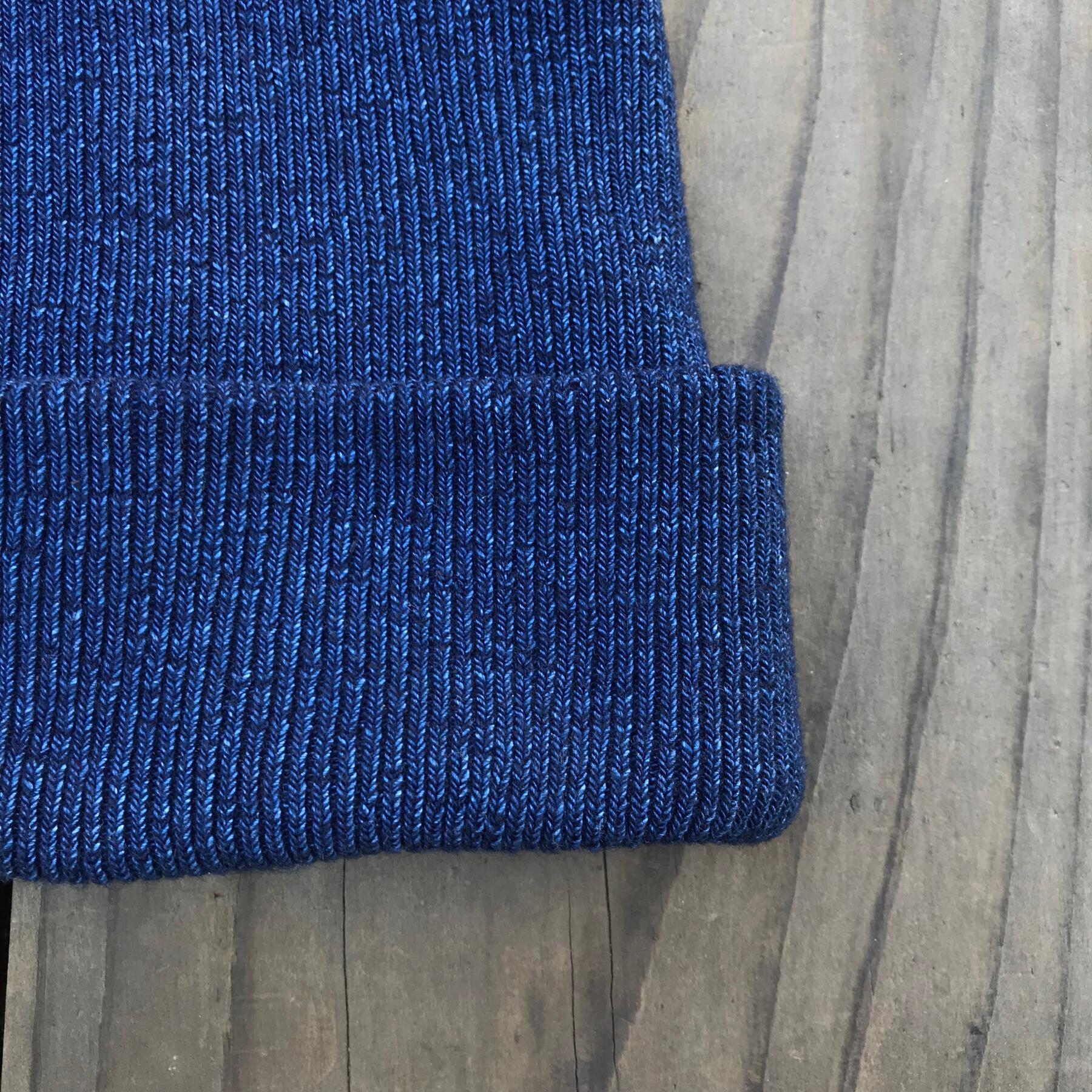 gustin japan indigo double rib beanie