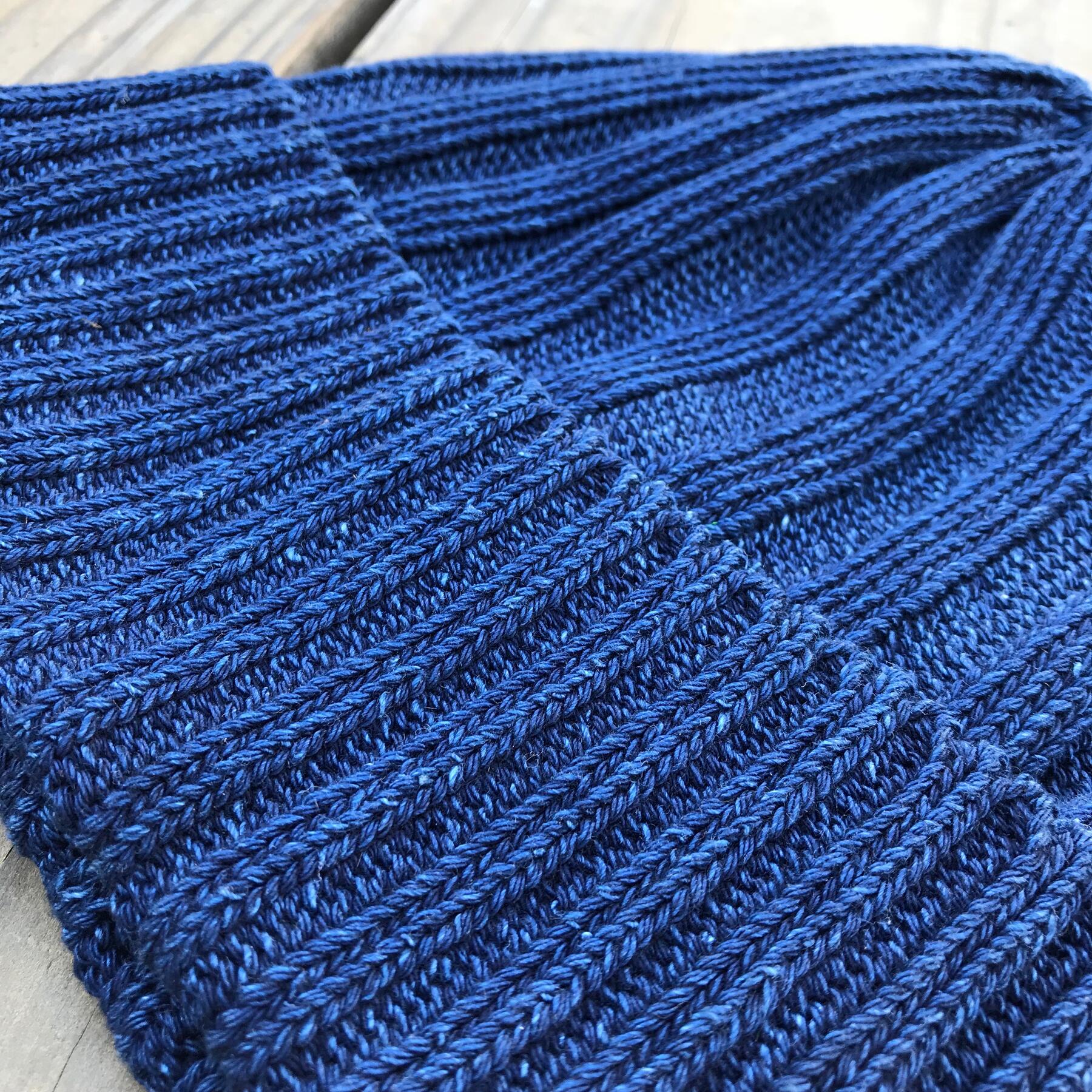 gustin japan indigo heavy rib beanie