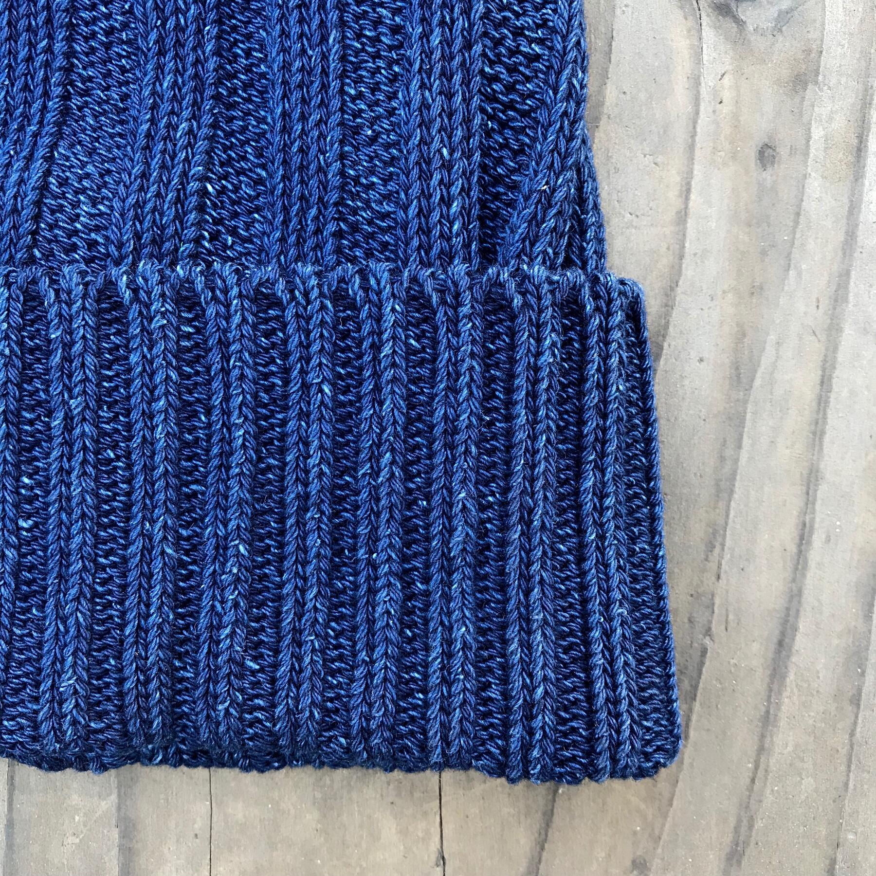 gustin japan indigo heavy rib beanie