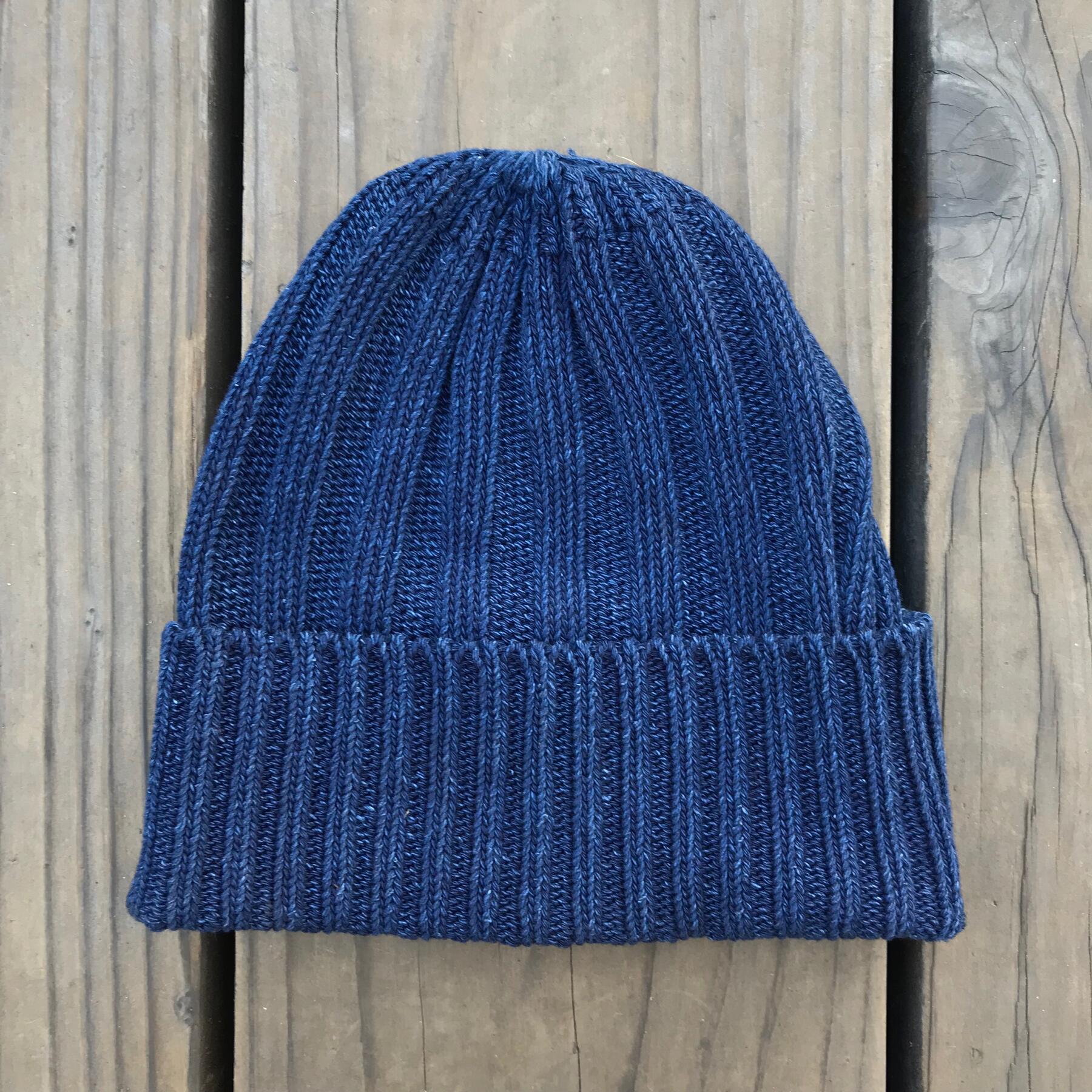 gustin japan indigo heavy rib beanie