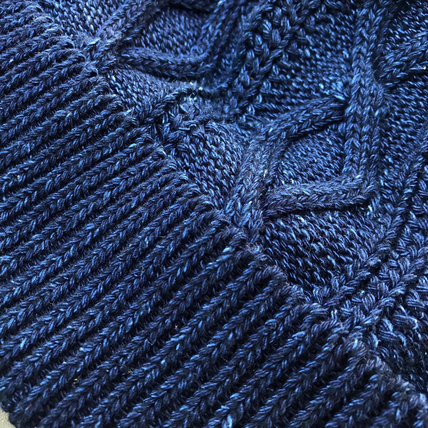 gustin japan indigo cable knit beanie