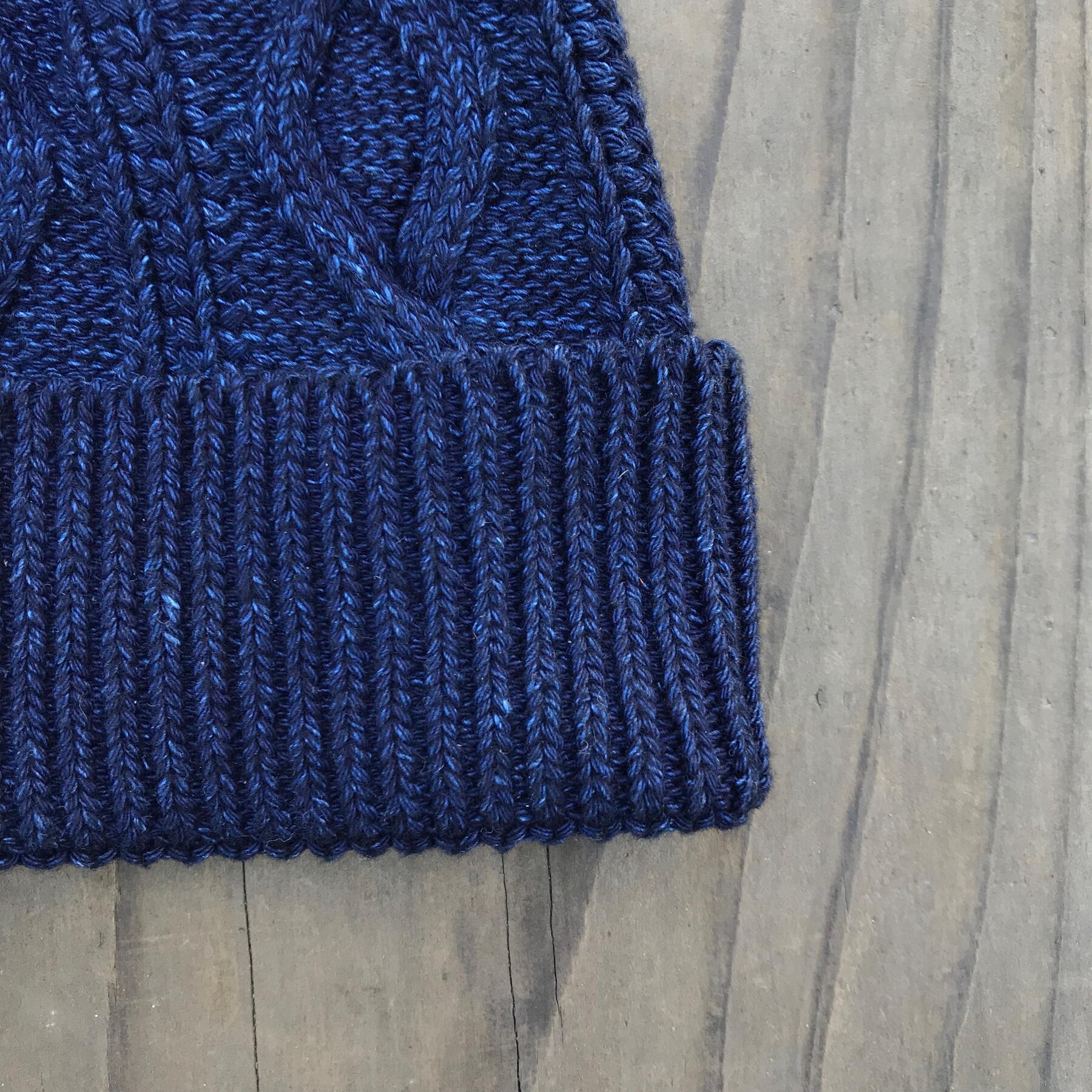 gustin japan indigo cable knit beanie