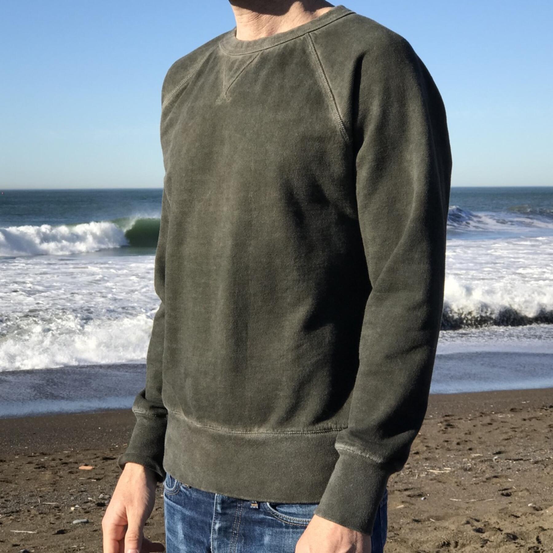gustin oil washed sweatshirt - olive