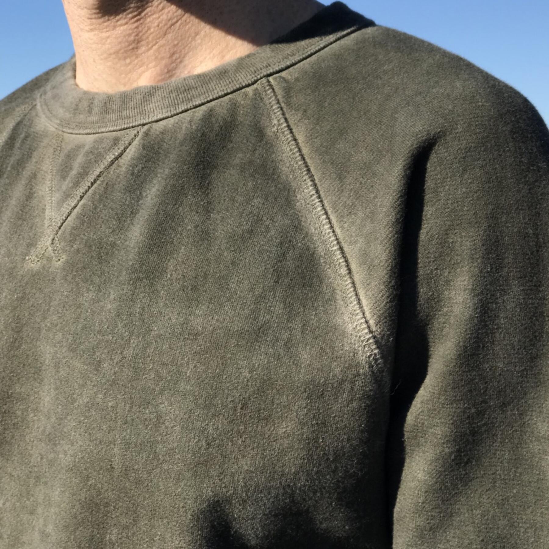 gustin oil washed sweatshirt - olive