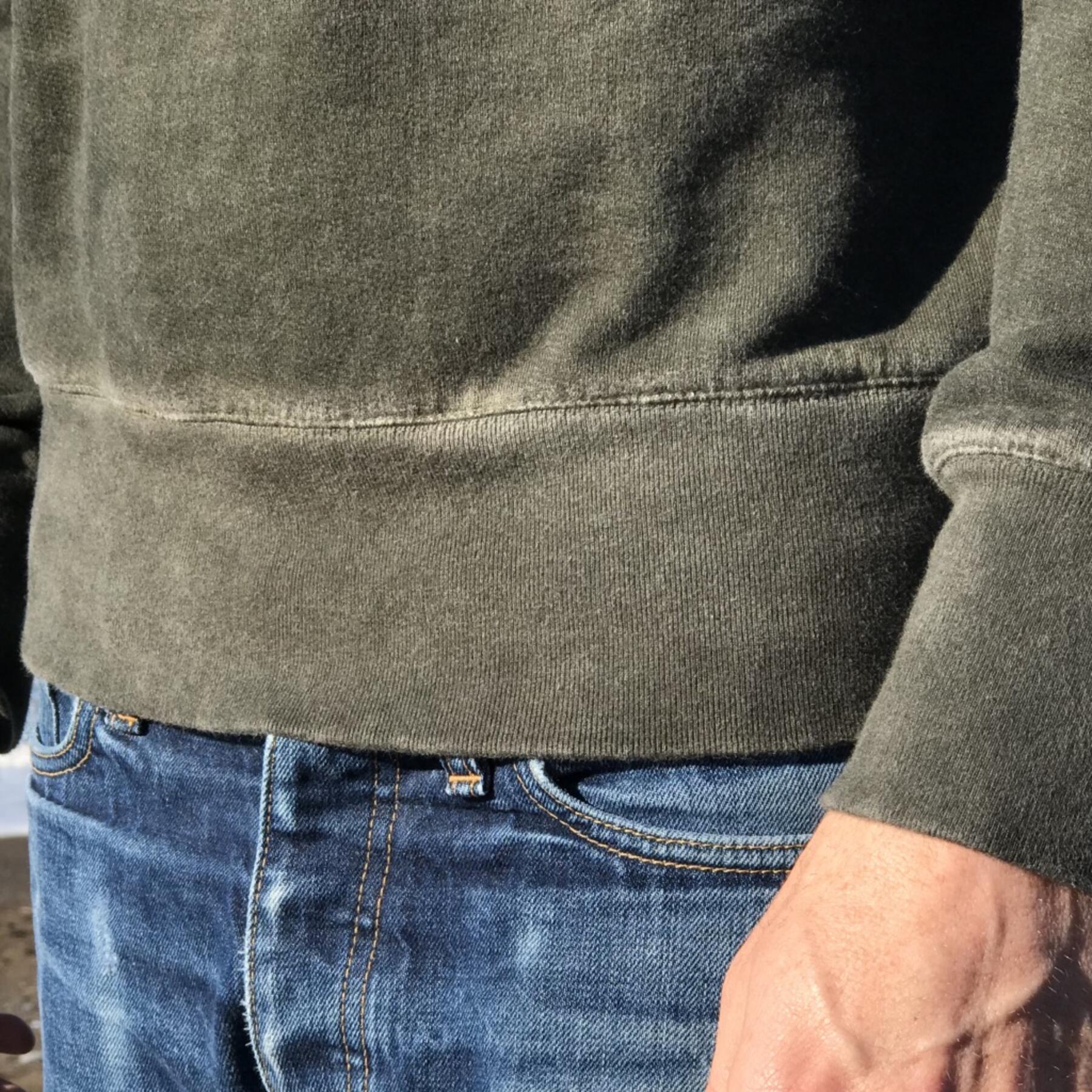 gustin oil washed sweatshirt - olive