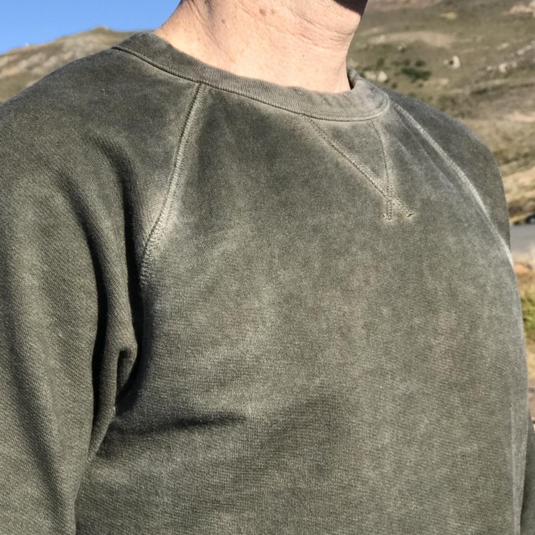 gustin oil washed sweatshirt - olive