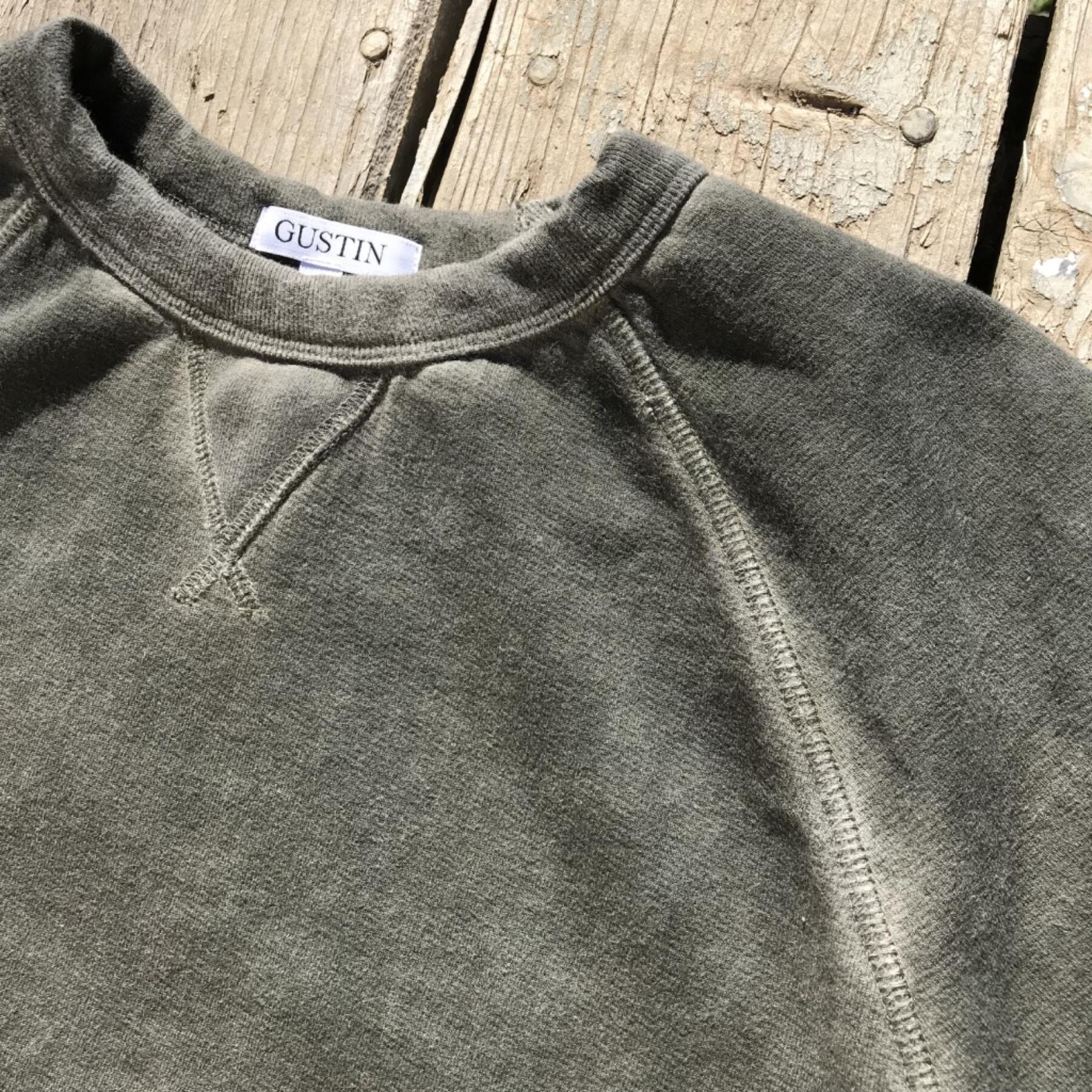 gustin oil washed sweatshirt - olive