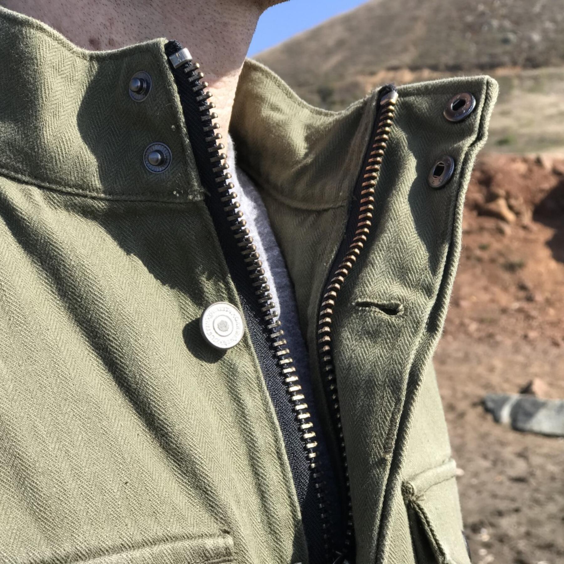 gustin field jacket - olive herringbone