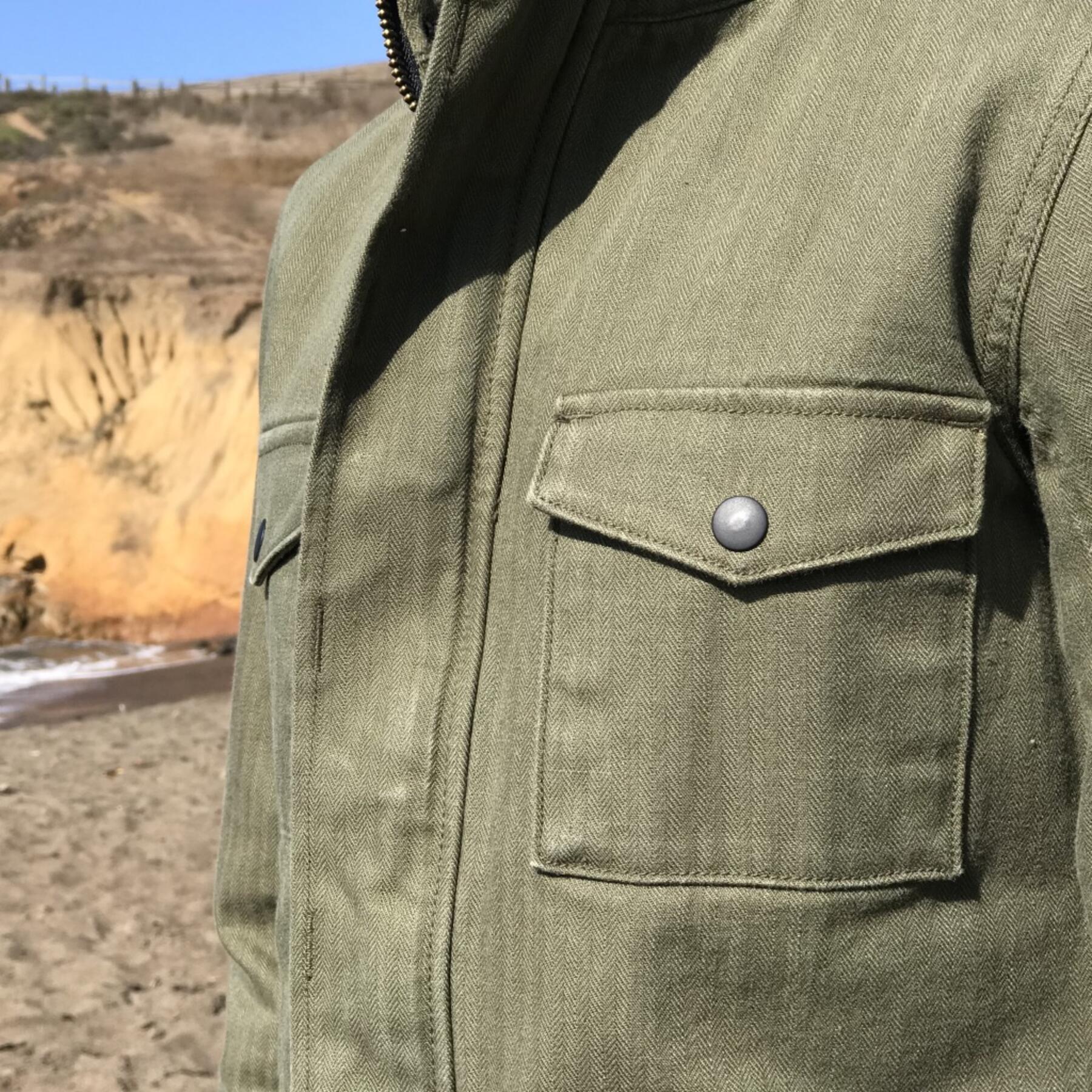 gustin field jacket - olive herringbone