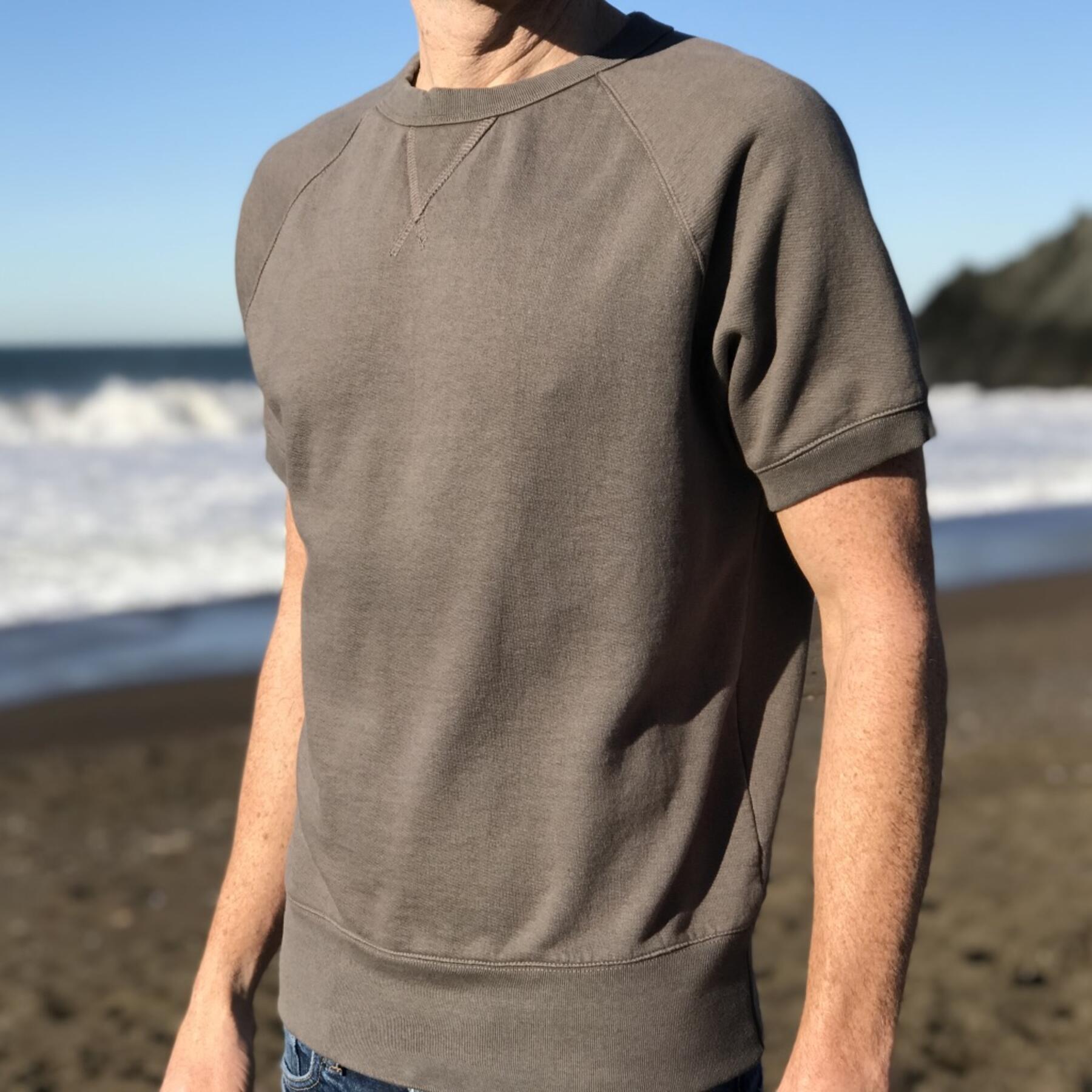 gustin short sleeve sweatshirt - mushroom