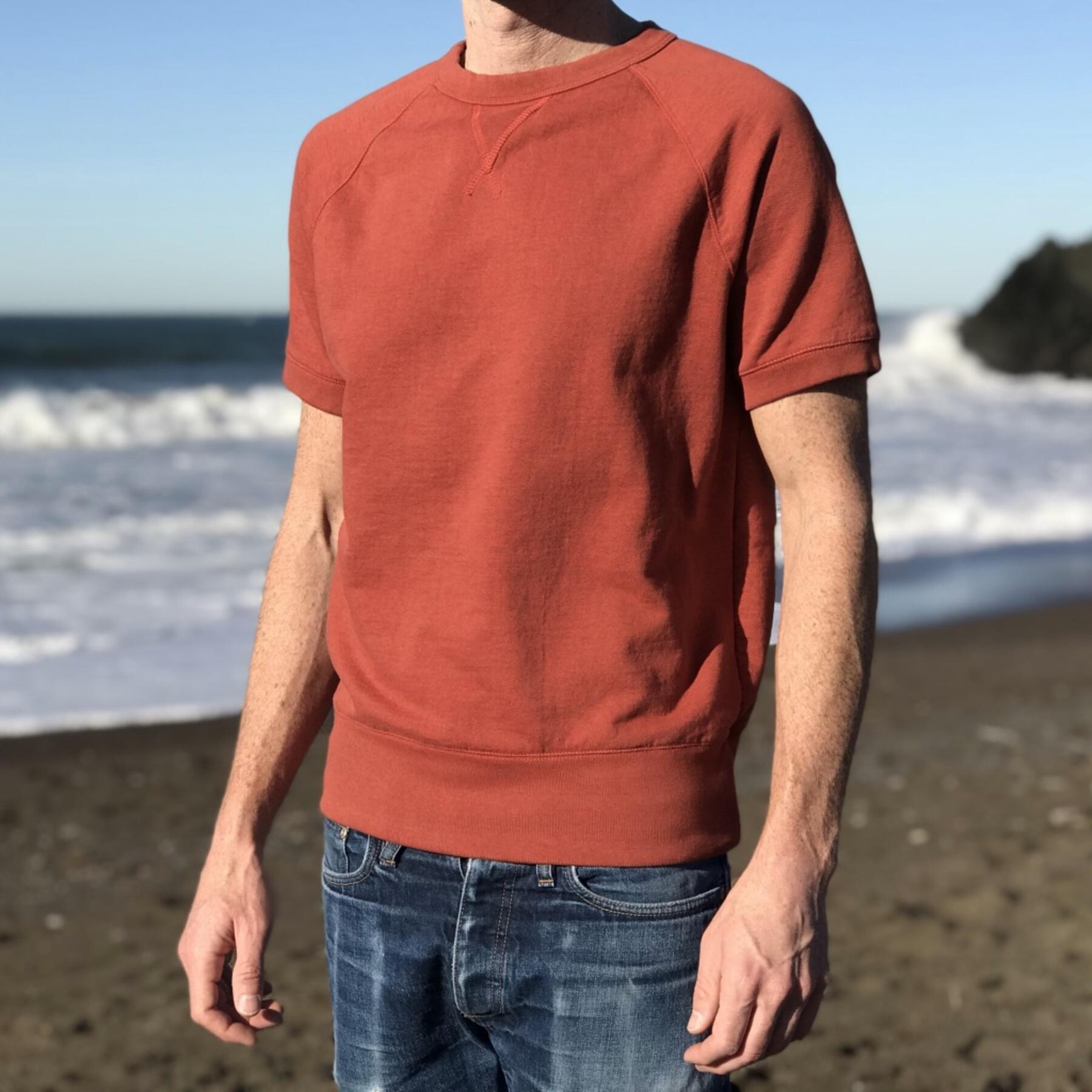 gustin short sleeve sweatshirt - burnt orange
