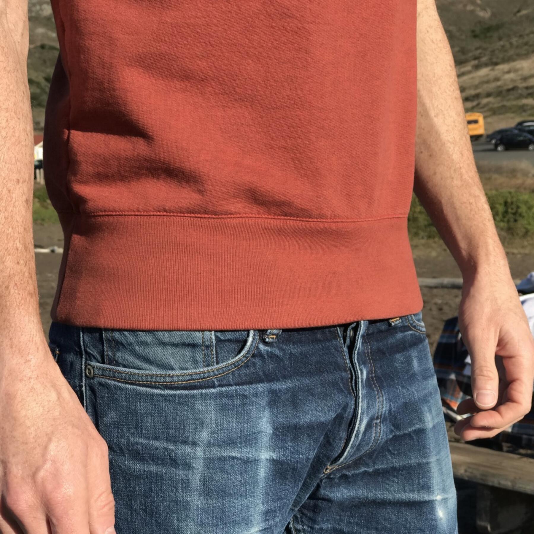 gustin short sleeve sweatshirt - burnt orange