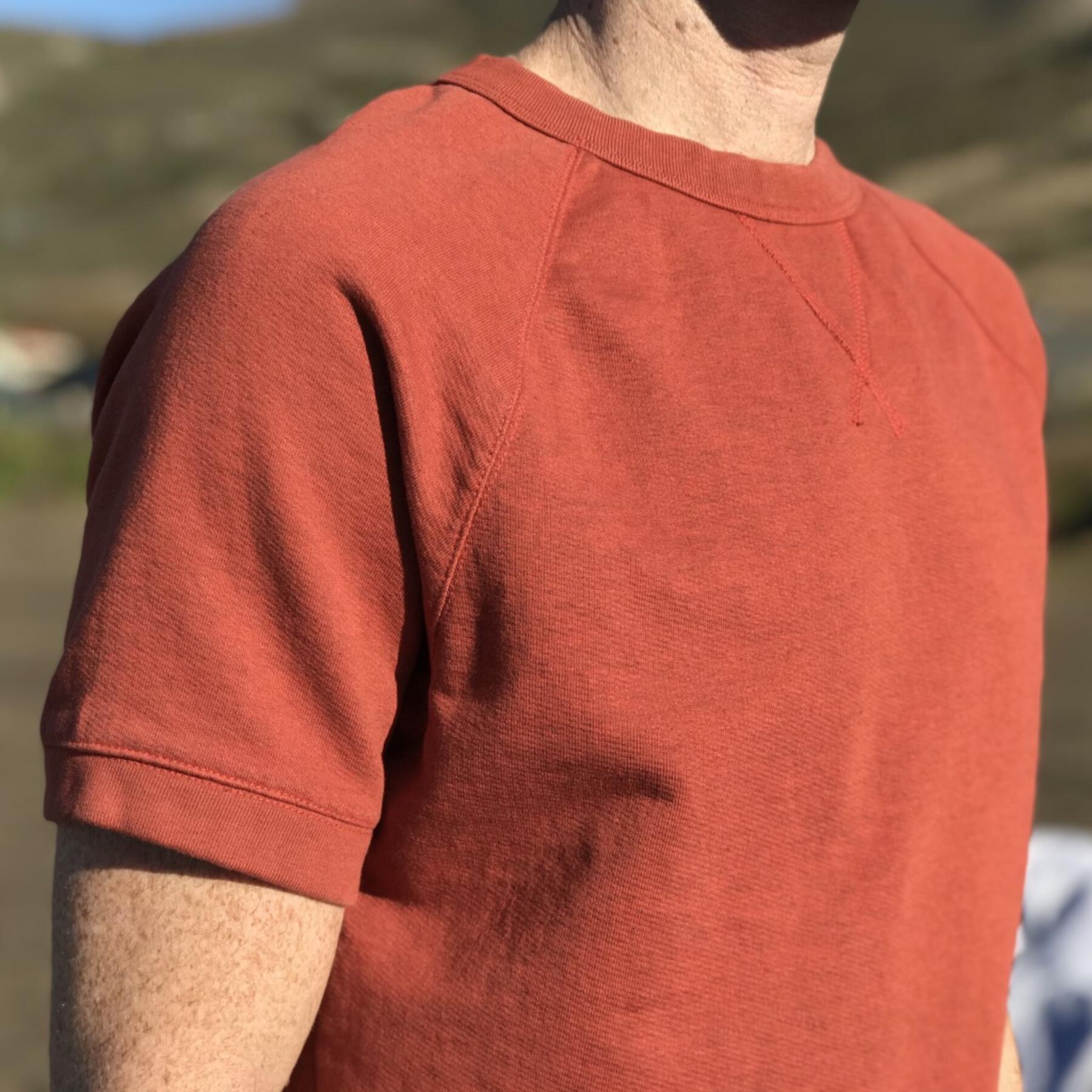 gustin short sleeve sweatshirt - burnt orange