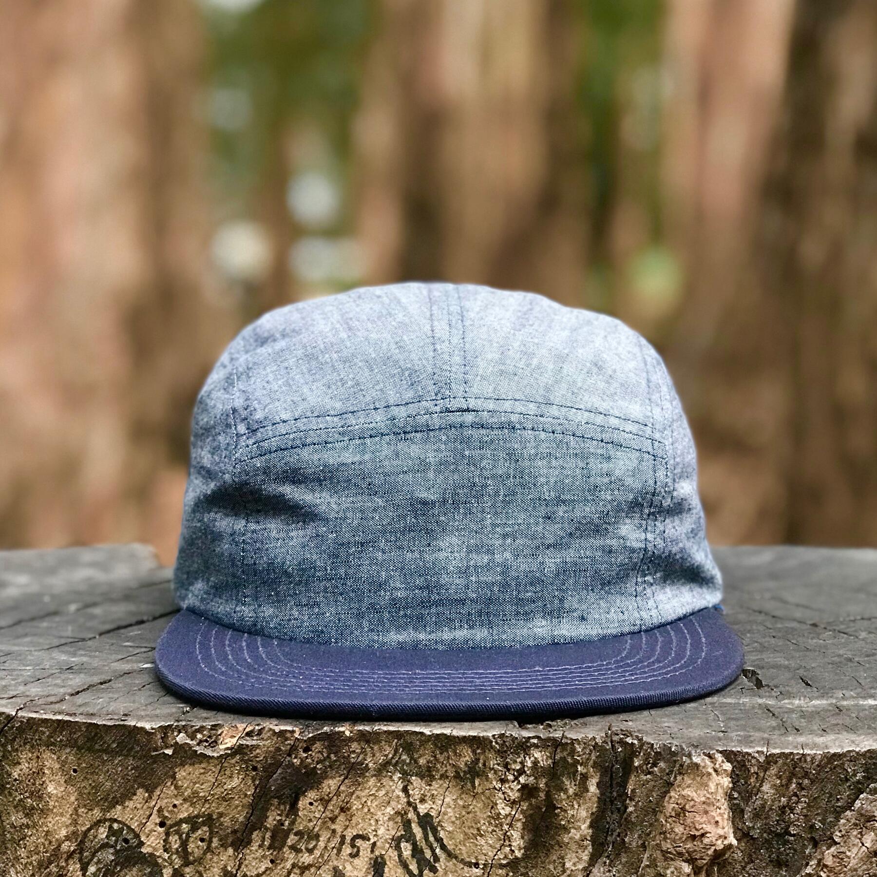 gustin cone indigo chambray camp hat