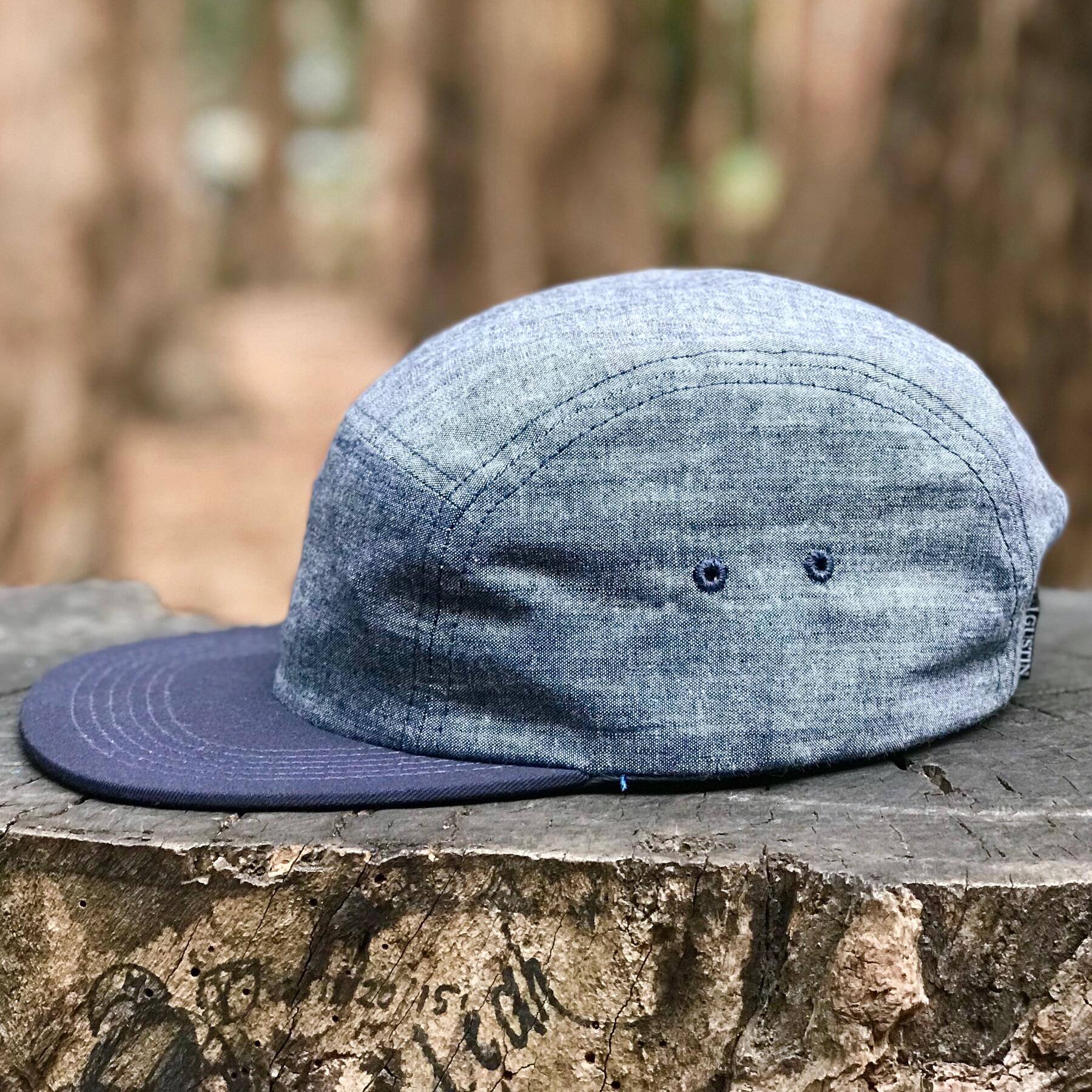 gustin cone indigo chambray camp hat