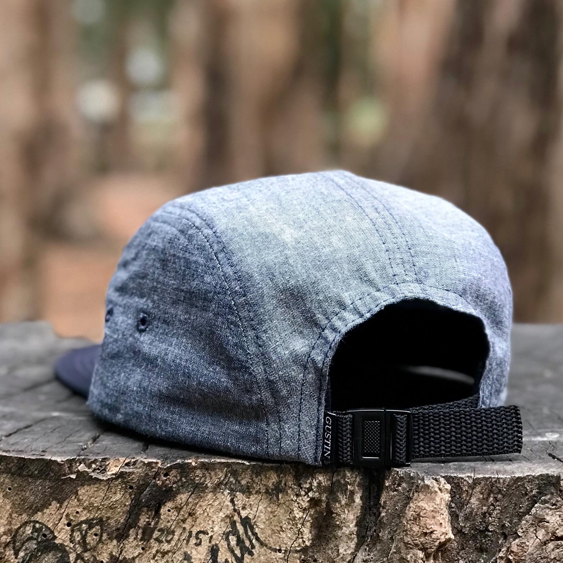 gustin cone indigo chambray camp hat