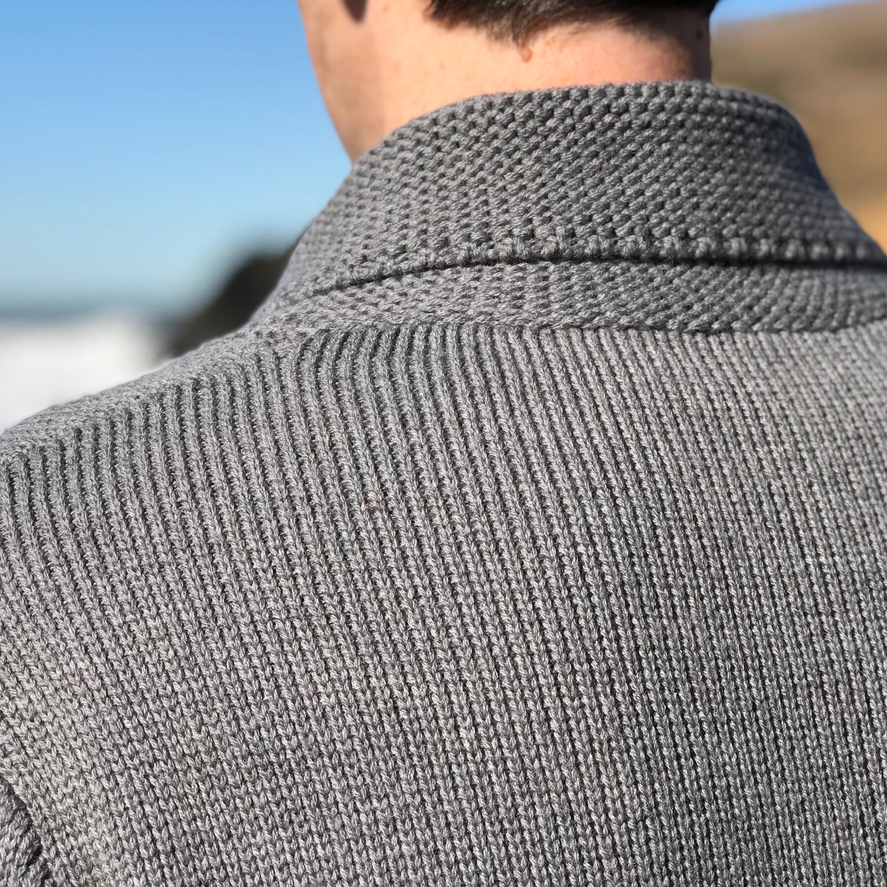 gustin shawl cardigan - grey merino wool