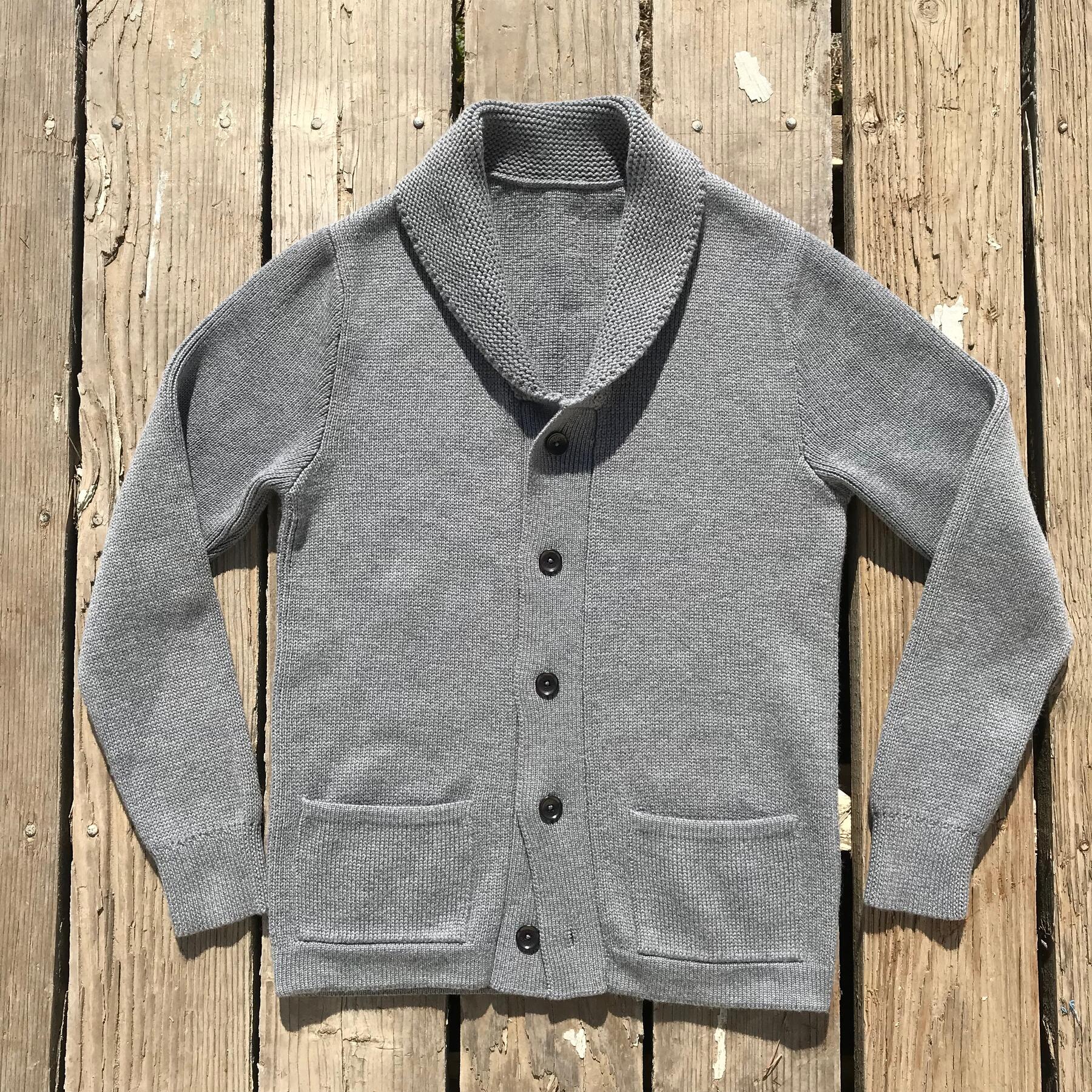 gustin shawl cardigan - grey merino wool