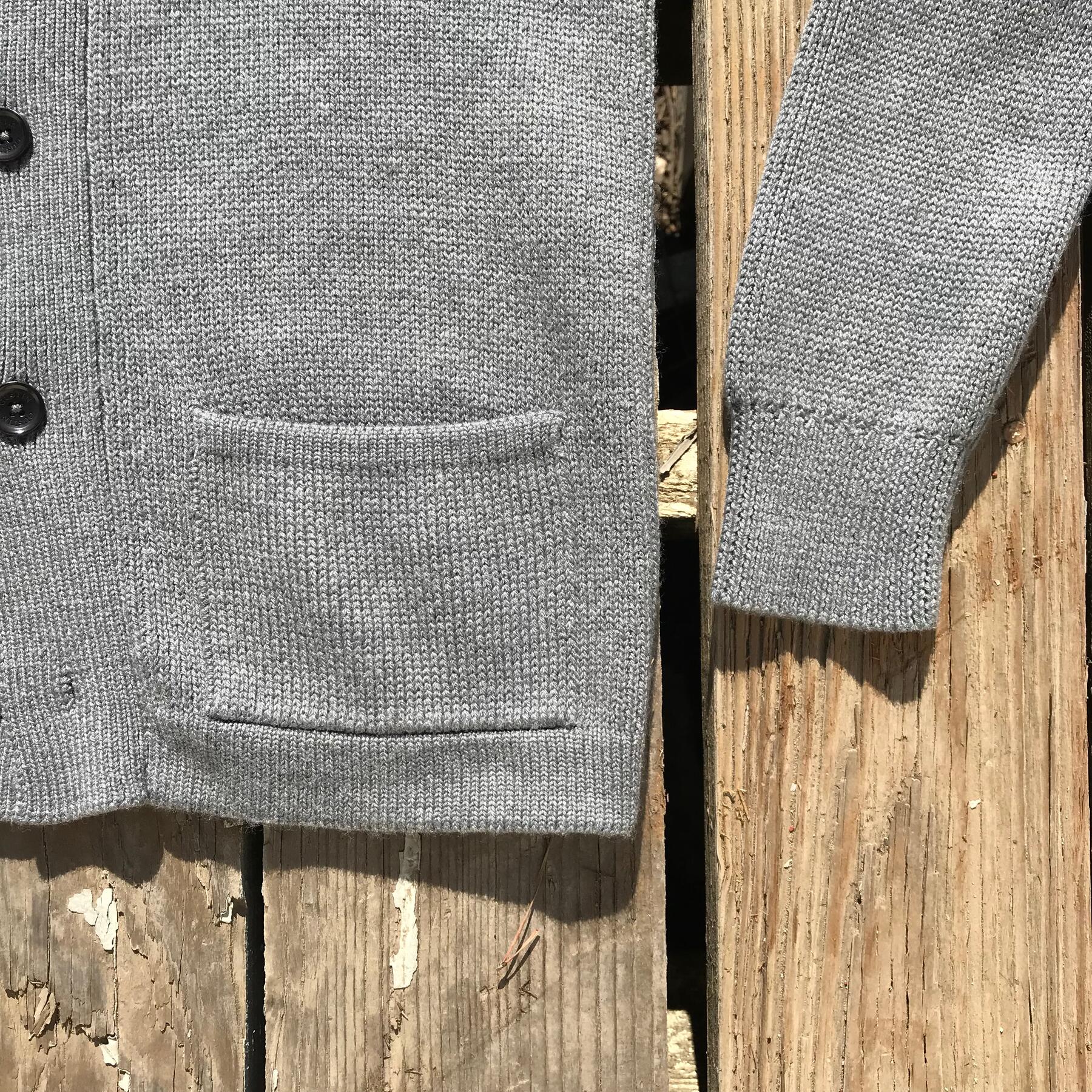 gustin shawl cardigan - grey merino wool