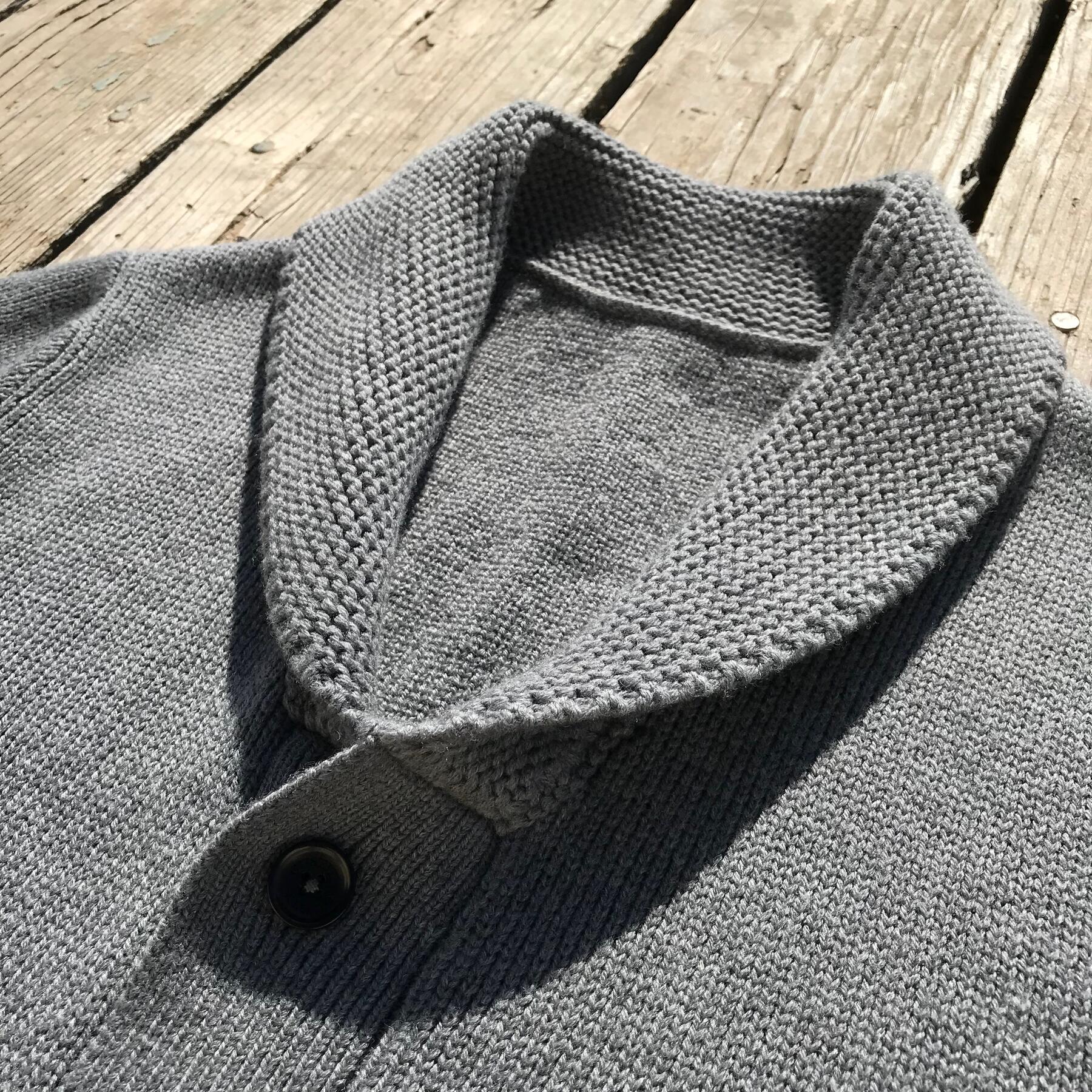gustin shawl cardigan - grey merino wool