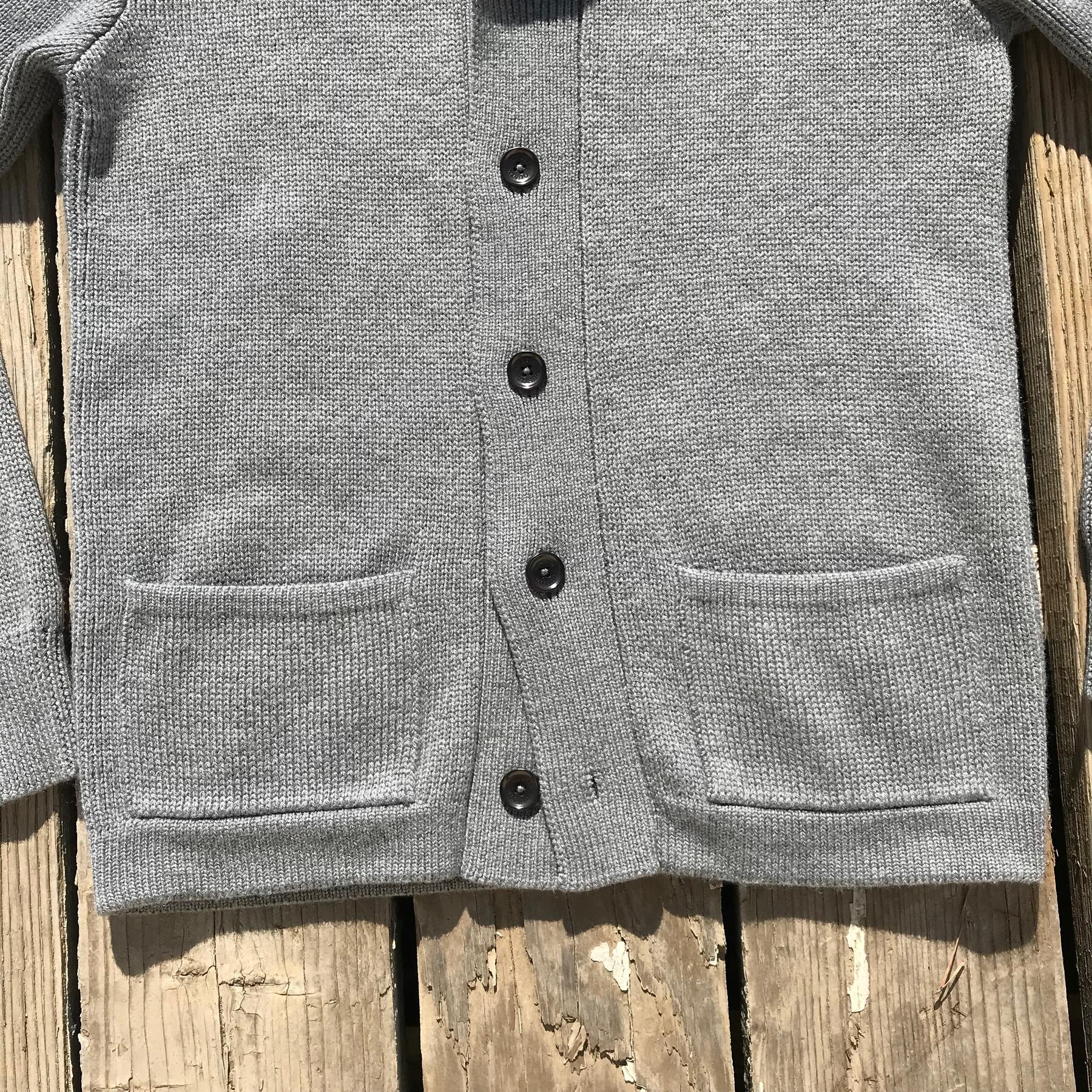 gustin shawl cardigan - grey merino wool