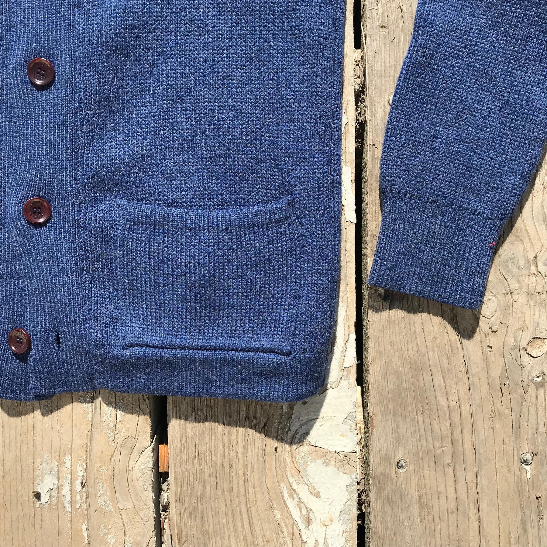 gustin shawl cardigan - navy merino wool