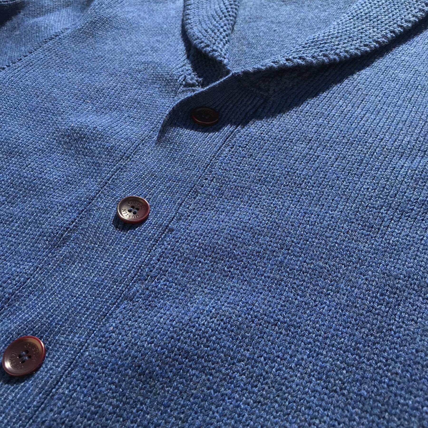gustin shawl cardigan - navy merino wool