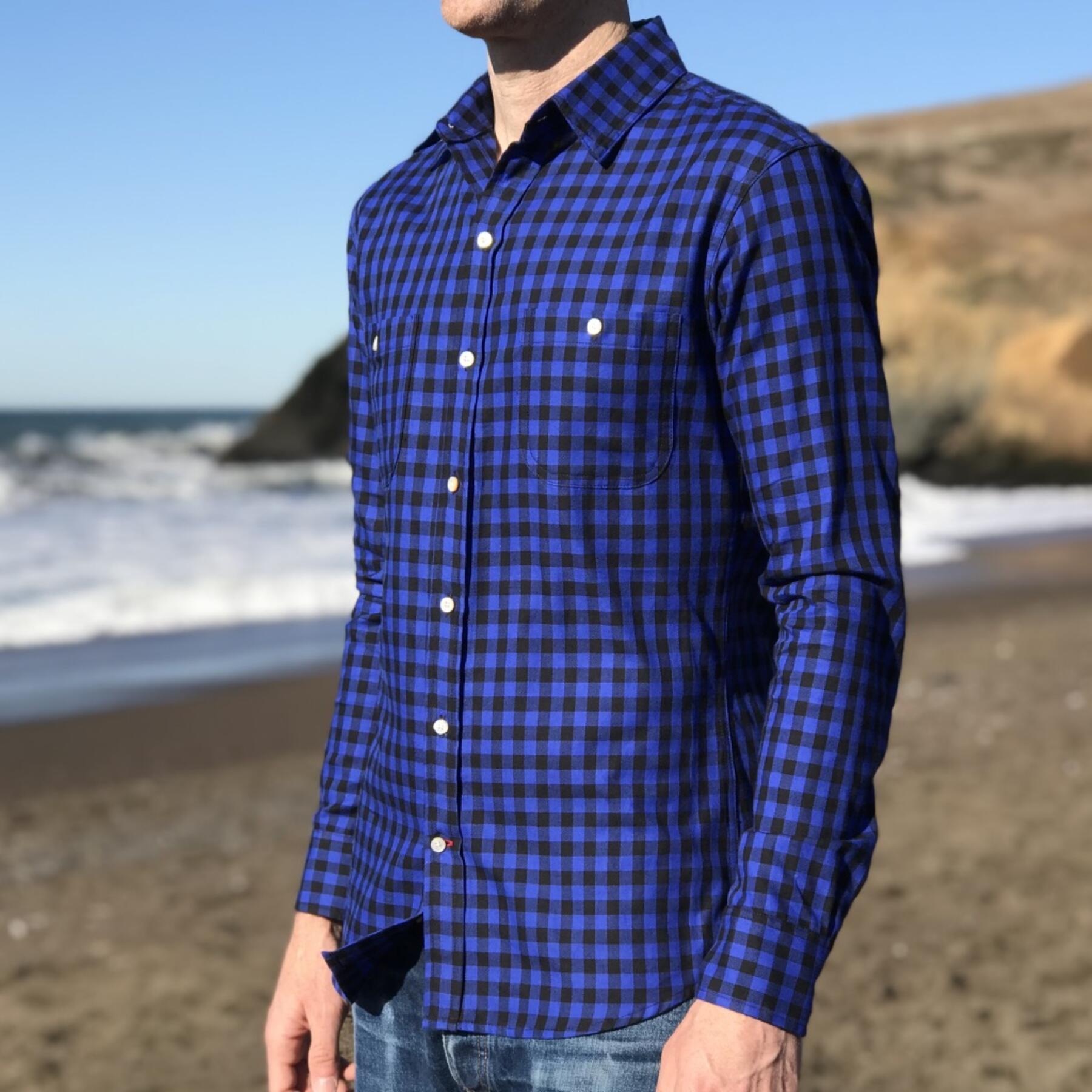 gustin #14 cobalt check flannel