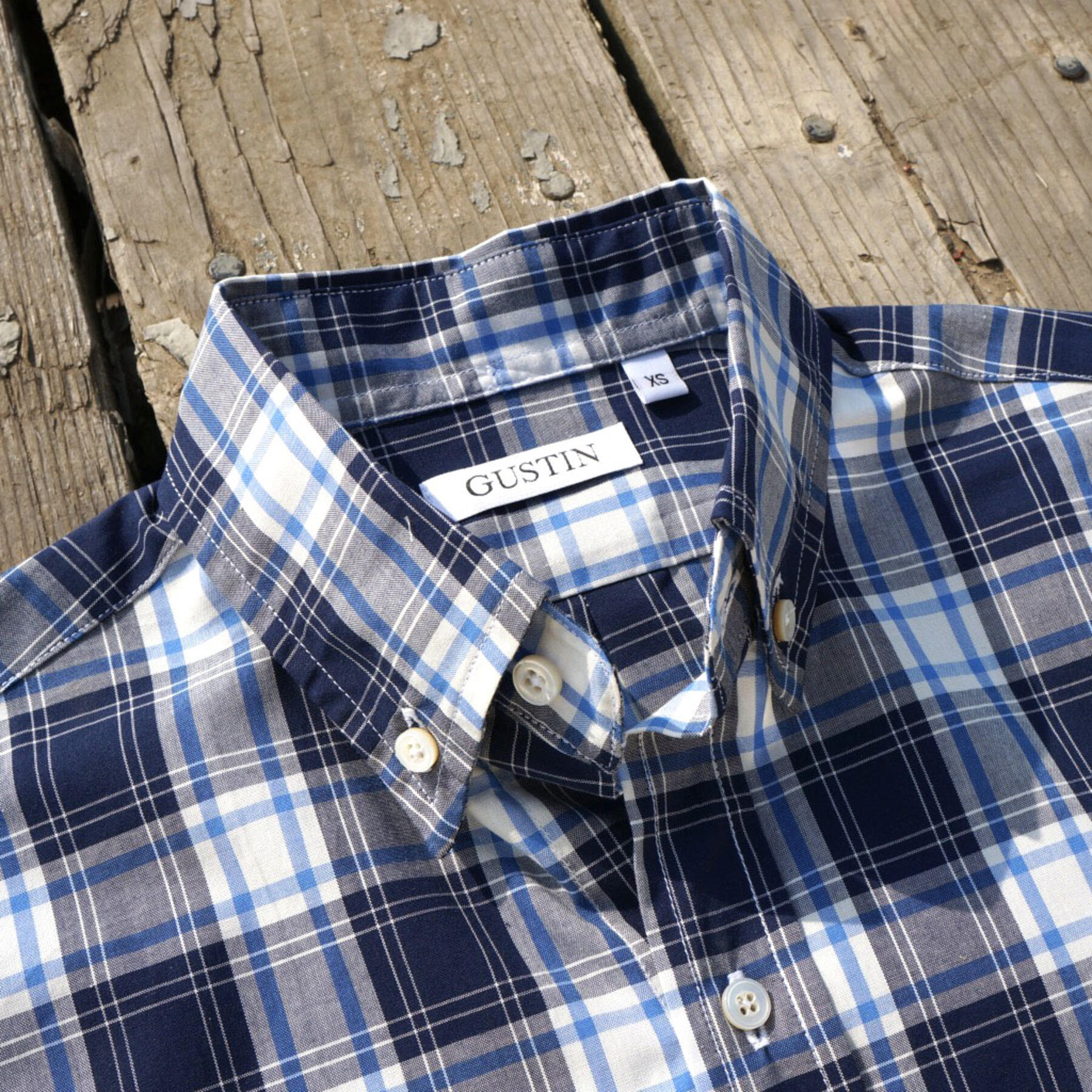 gustin #545 japan double blue plaid