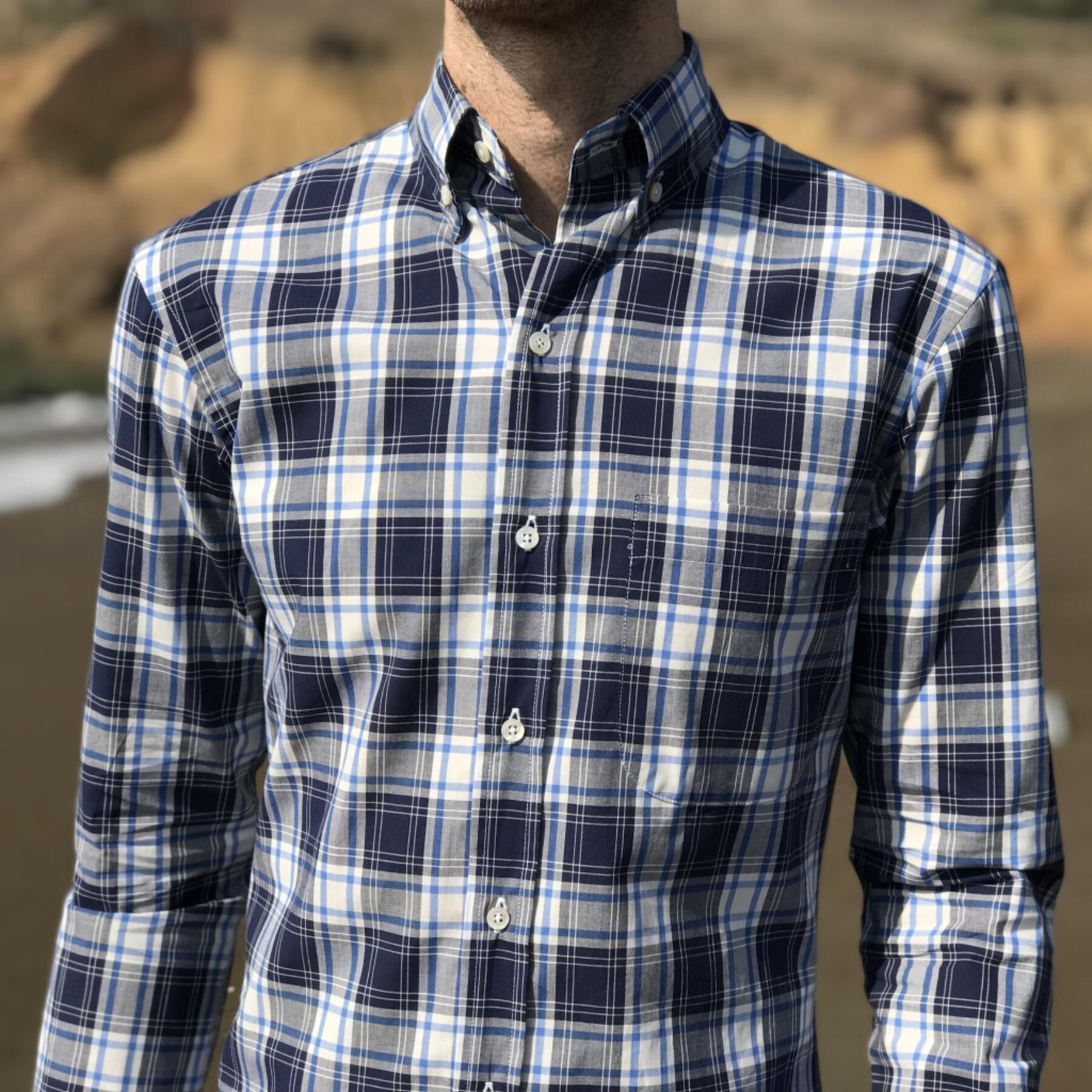 gustin #545 japan double blue plaid